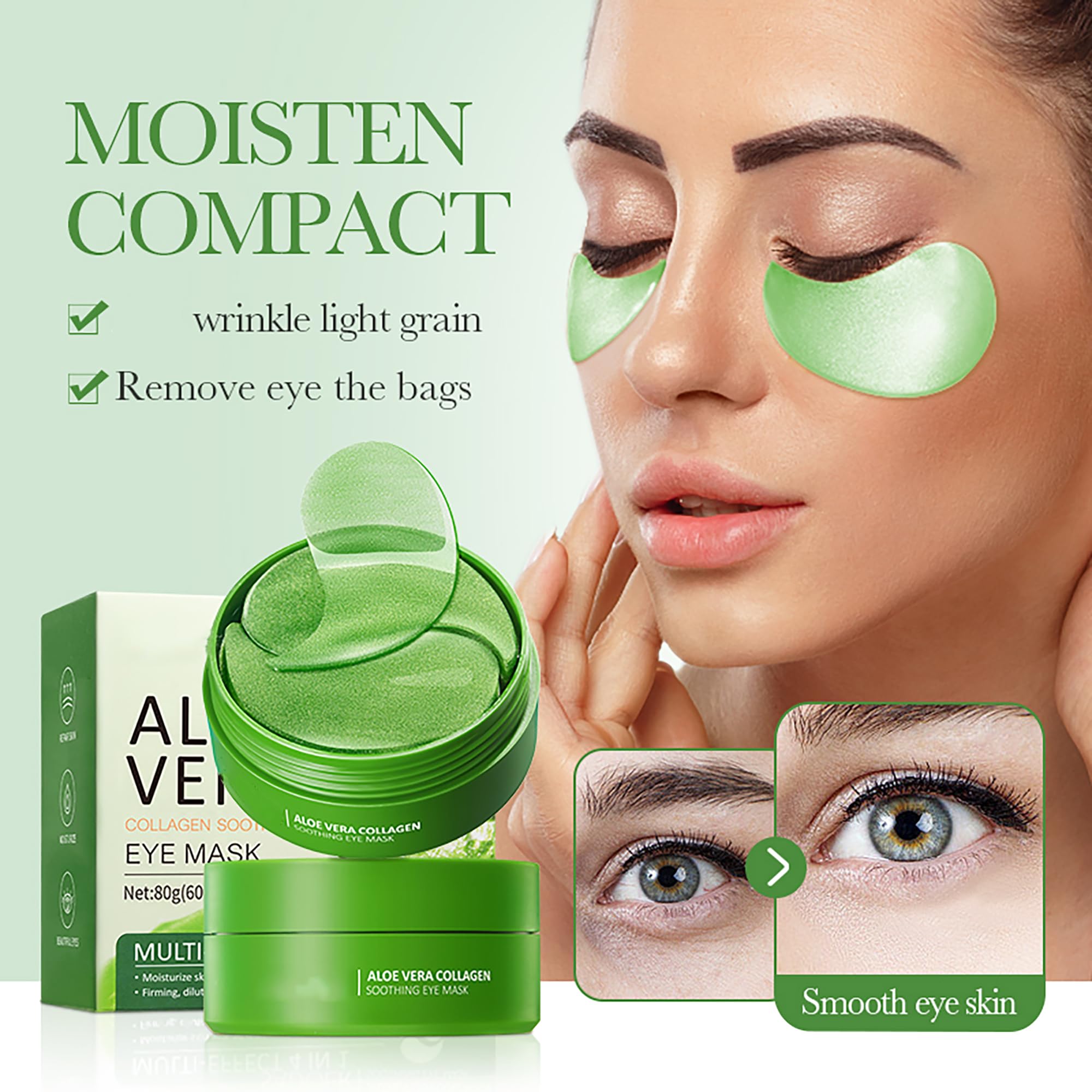 AKARY Eye Patches Rose Hydra-Gel Eye Mask Sheet Lady Skin Care Pad Remove Fine Lines Smooth Repair the Eyes Skin, Under Eye Gel for Moisturizing and Relieving, Firm the Look of the Eye Area