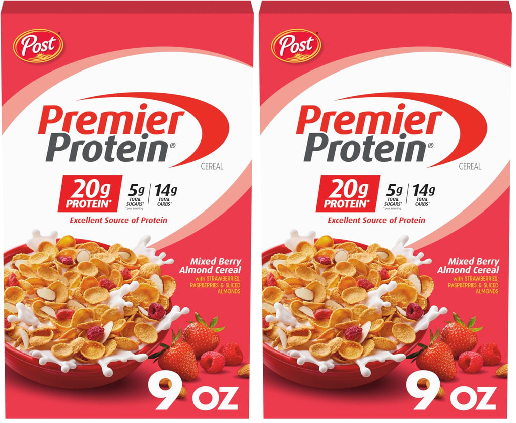 Premier Protein Mixed Berry Almond Breakfast Cereal, High-Protein Crunch with Real Fruit and Nuts, 30 oz Bag (1 Count)