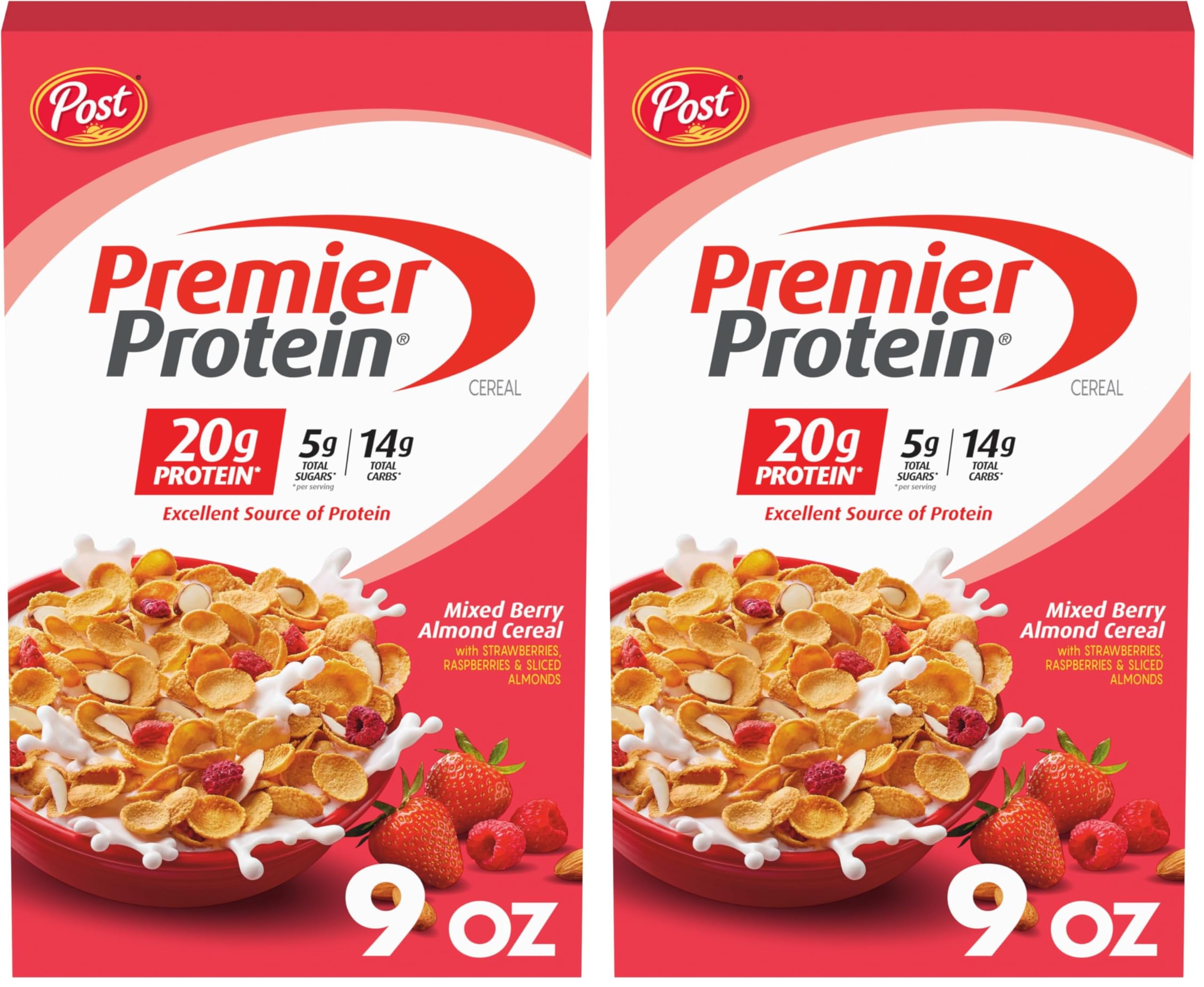 Premier Protein Mixed Berry Almond Breakfast Cereal, High-Protein Crunch with Real Fruit and Nuts, 30 oz Bag (1 Count)