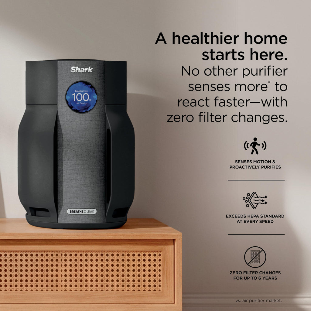 Shark BreatheClear, Smart Air Purifier, Living Room, Bedroom, Kitchen, Motion Sensing, HEPA-Exceeding In All Modes, No Filter Changes up to 6 Years, Dove, HP162 (2026)
