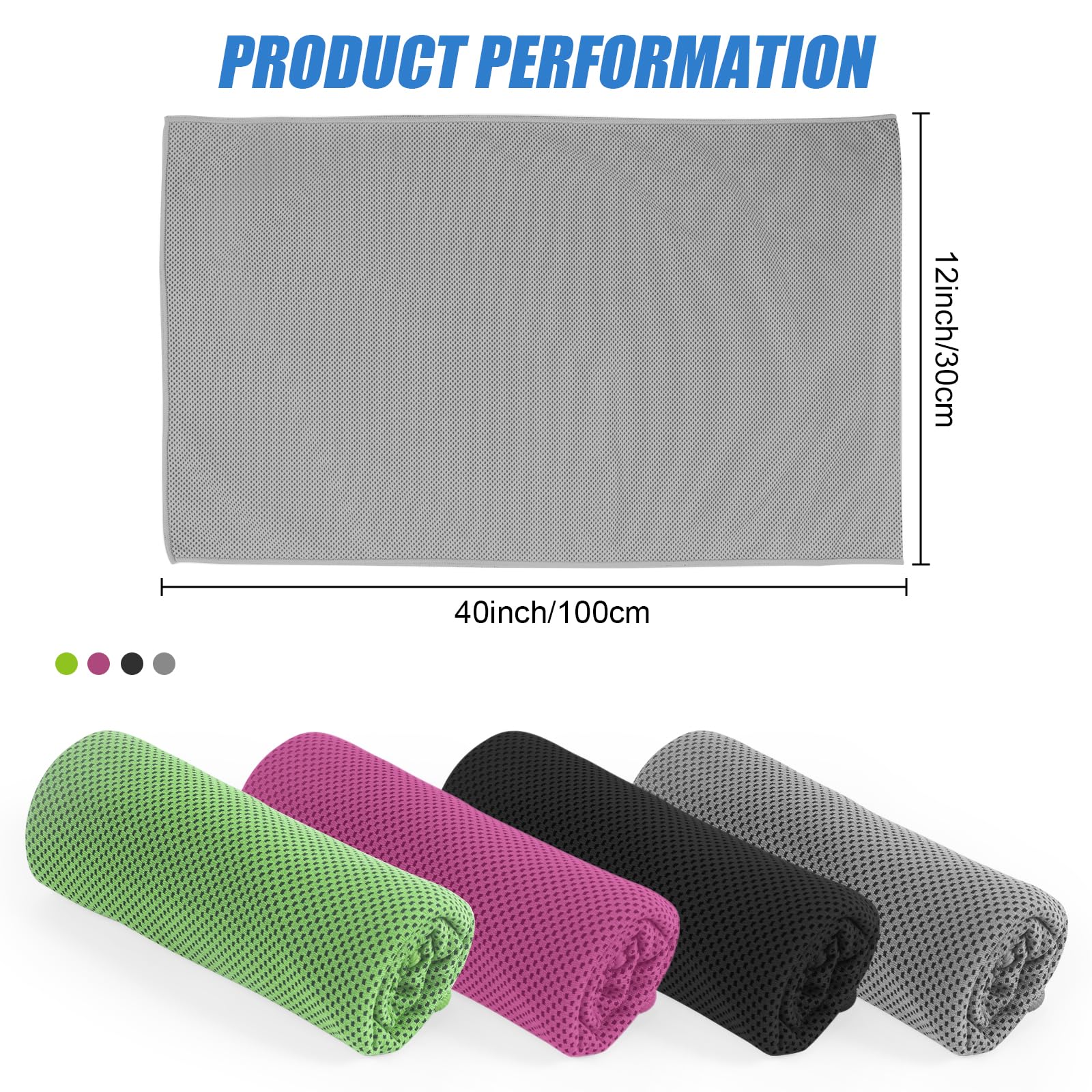 4 Pack Cooling Towel for Gym Fitness Yoga Hiking,Hot Weather Cool Towels Cloth Rags Wrap for Neck Face(4 Pack-02)