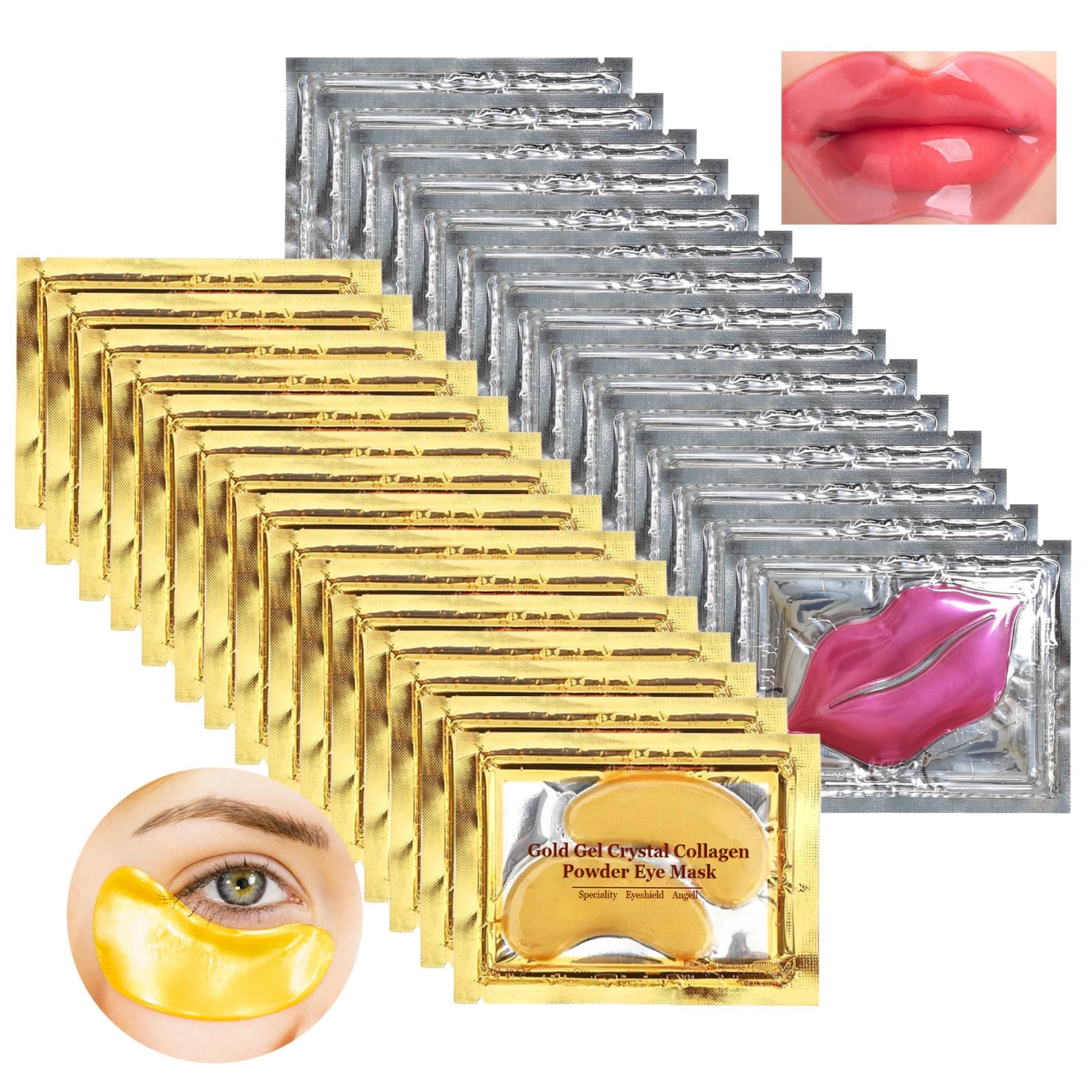 30 Pairs Gel Collagen Eye Pads,Crystal Collagen Under Eye Mask for Moisturizing,Reducing Fine Lines&Dark Circles& Puffy Eyes Under Eye Patch for Women Men, Black