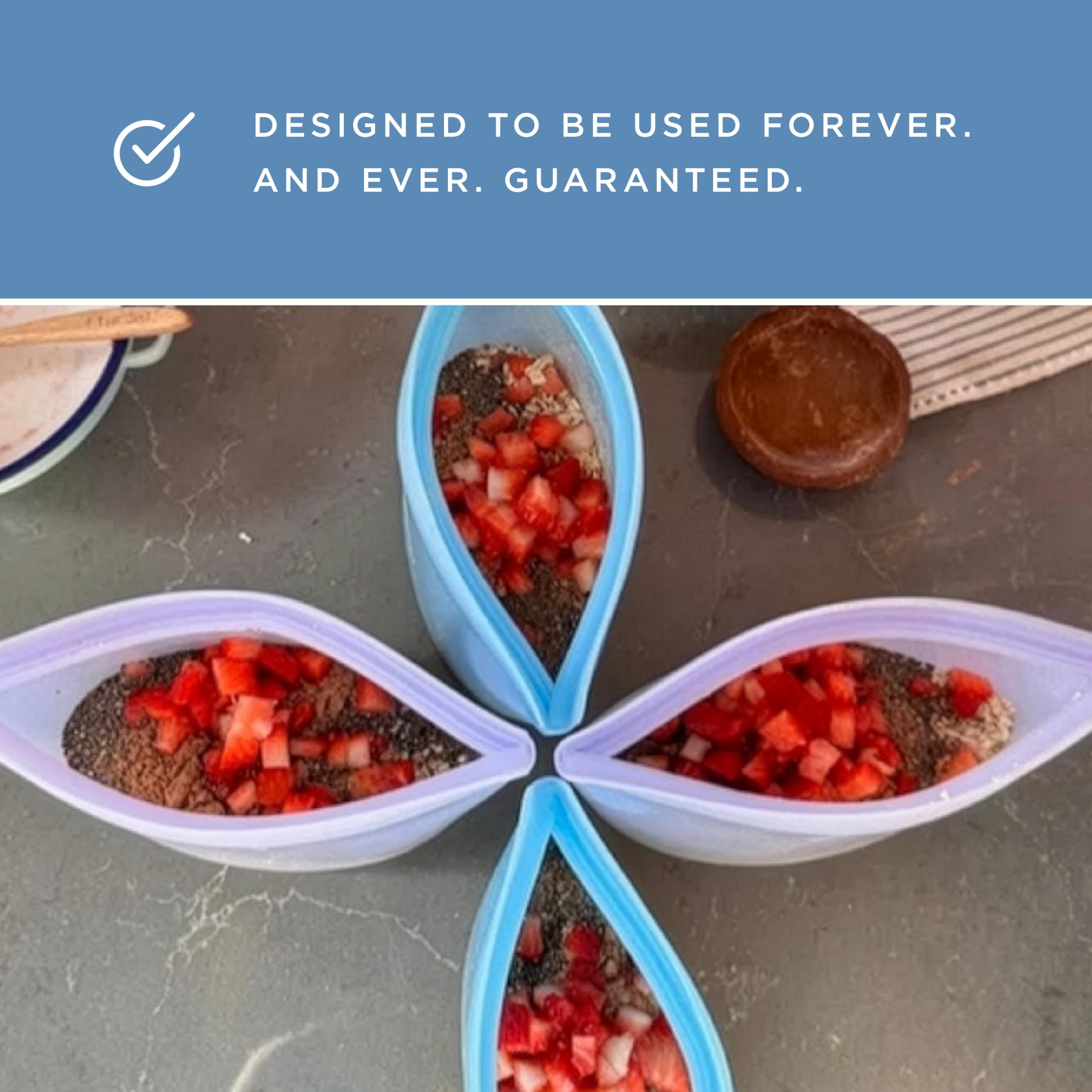 Stasher Silicone Reusable Storage Bags, 3-Pack, Reusable Freezer Bags, Microwave, Dishwasher, Oven Safe, Sous Vide, Premium Lunch Containers, Eco Friendly, Food Storage Bags, Snack Bags, Multicolor