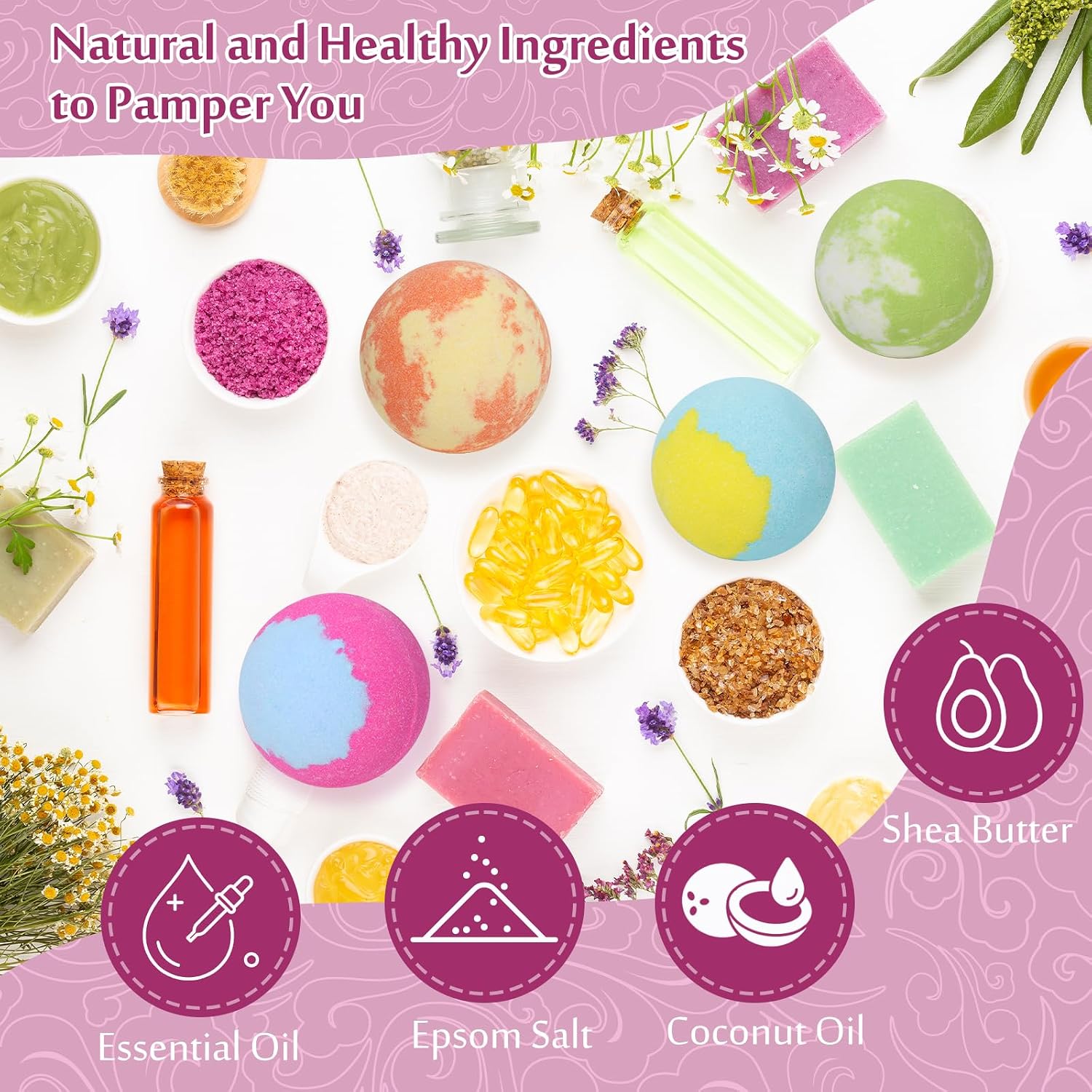 Bath Bombs for Women, 20 Bath Bombs Gift Set with Shea Butter Moisturizing & Essential Oils, Mothers Day Gifts for Mom, Women, Her/Him, Girlfriend, Wife, Birthday, Spa Relaxing Bubble Bath Fizzy Ball