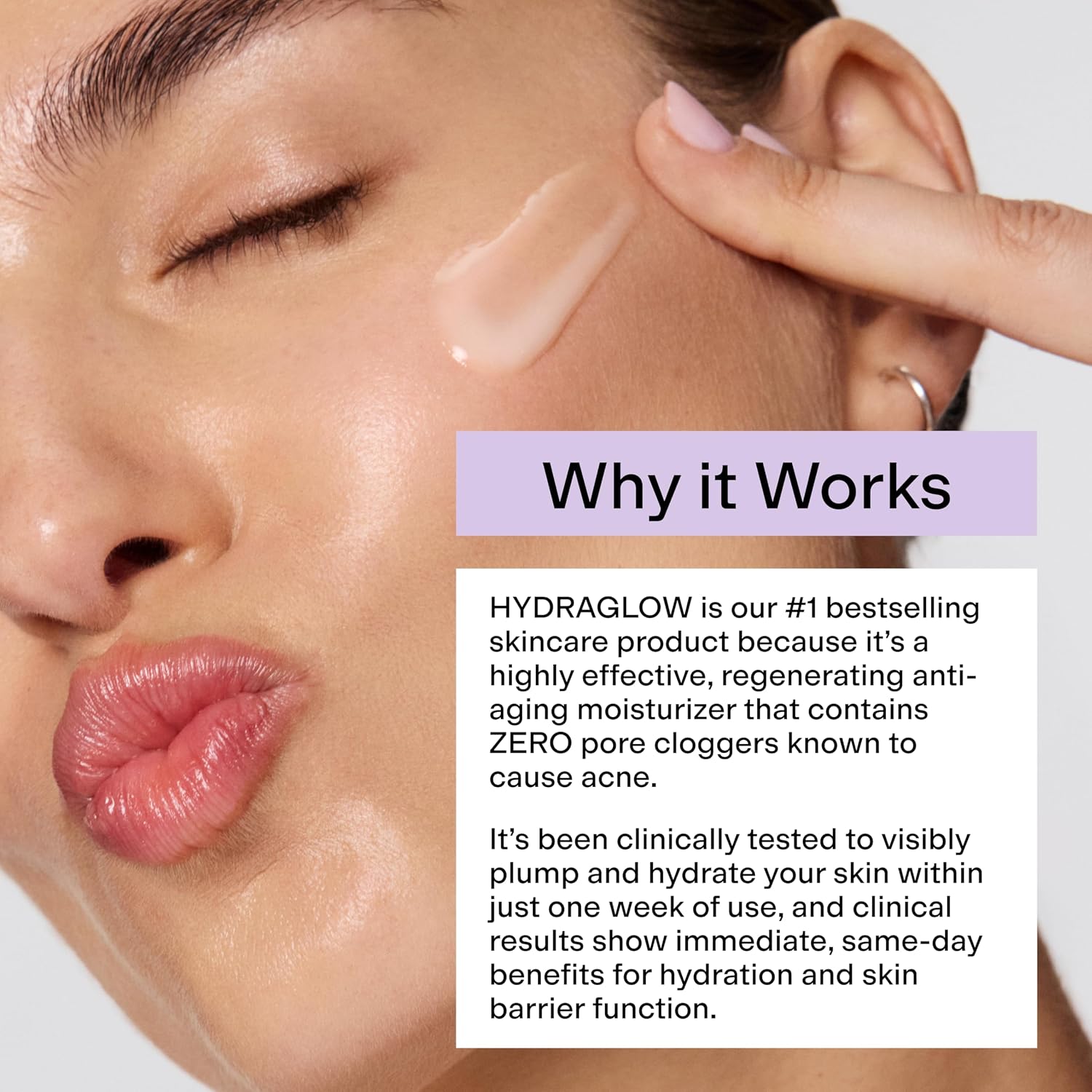 CLEARSTEM - HYDRAGLOW Stem Cell Moisturizer - Bakuchiol + Squalene - Youthful Skin Face Moisturizer - All Skin Types - Facial Skin Care Products - Gluten Free, Cruelty Free - 2 fl oz / 60ml