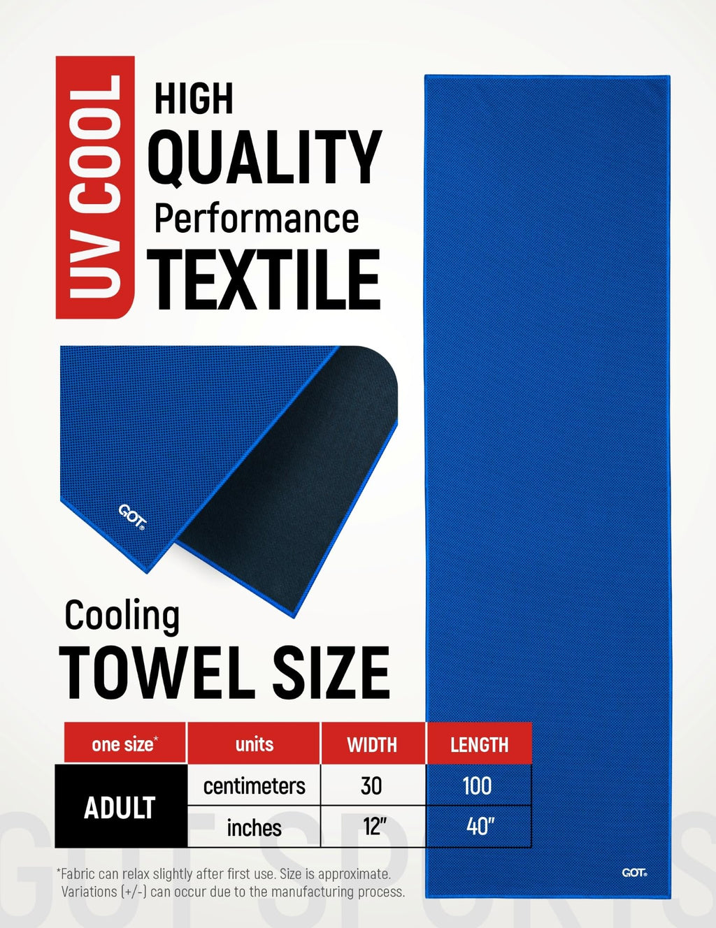 Instant Cooling Towel Neck & Face - Sweat Rag Neck Wraps Gym Workout | 40x12 Inch, Evaporative Cooling, Wet Wring Snap Activation, Lightweight, UPF 40+, Outdoor Adventures