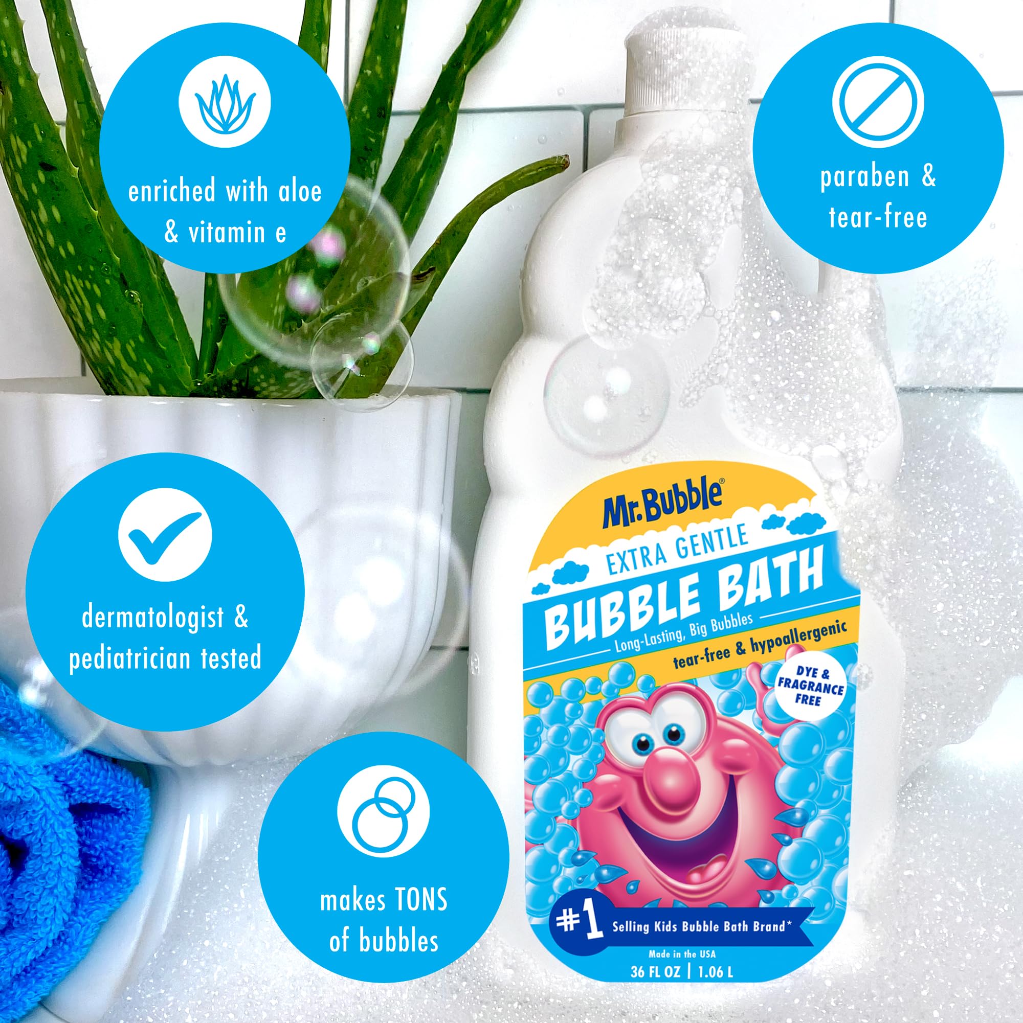 Mr. Bubble Original Bubble Bath - Great for Your Baby, Kids, and Adults - Hypoallergenic, Tear Free Bubble Bath Solution (2 Bottles, 16 fl oz Each)