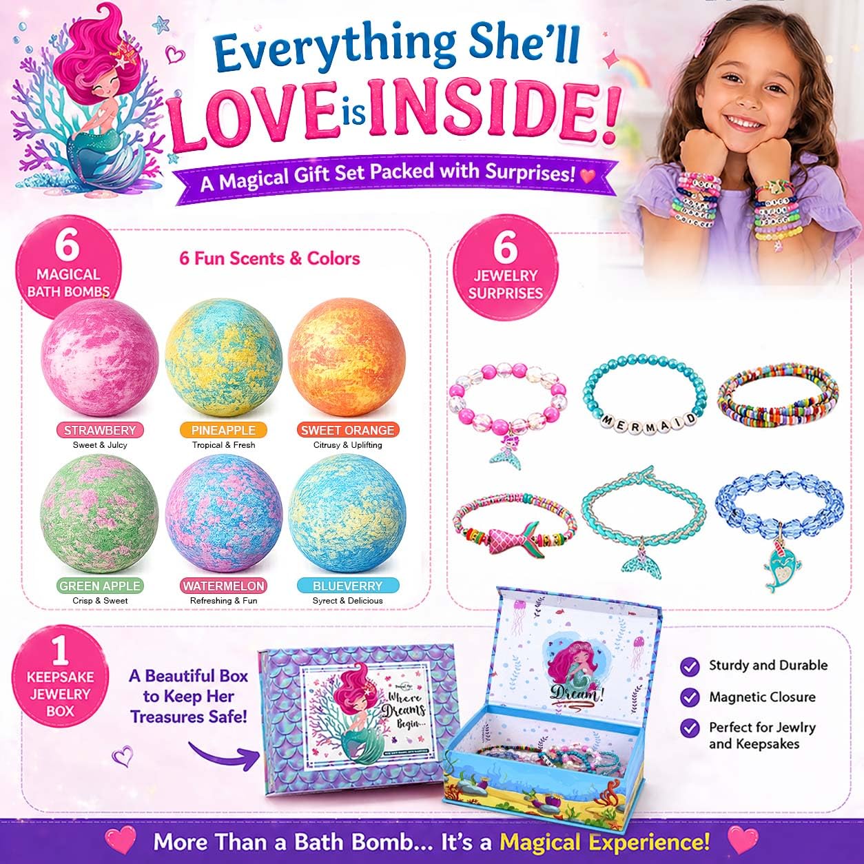 Bath Bombs for Kids with Surprise Inside - Organic, Gentle & Kid Friendly Bubble Bath Fizzies with Toys Inside. Spa Bath Fizz Balls Kit. Fizzy Balls w/Rich Bubbles, Birthday Gifts for Boys, Girls