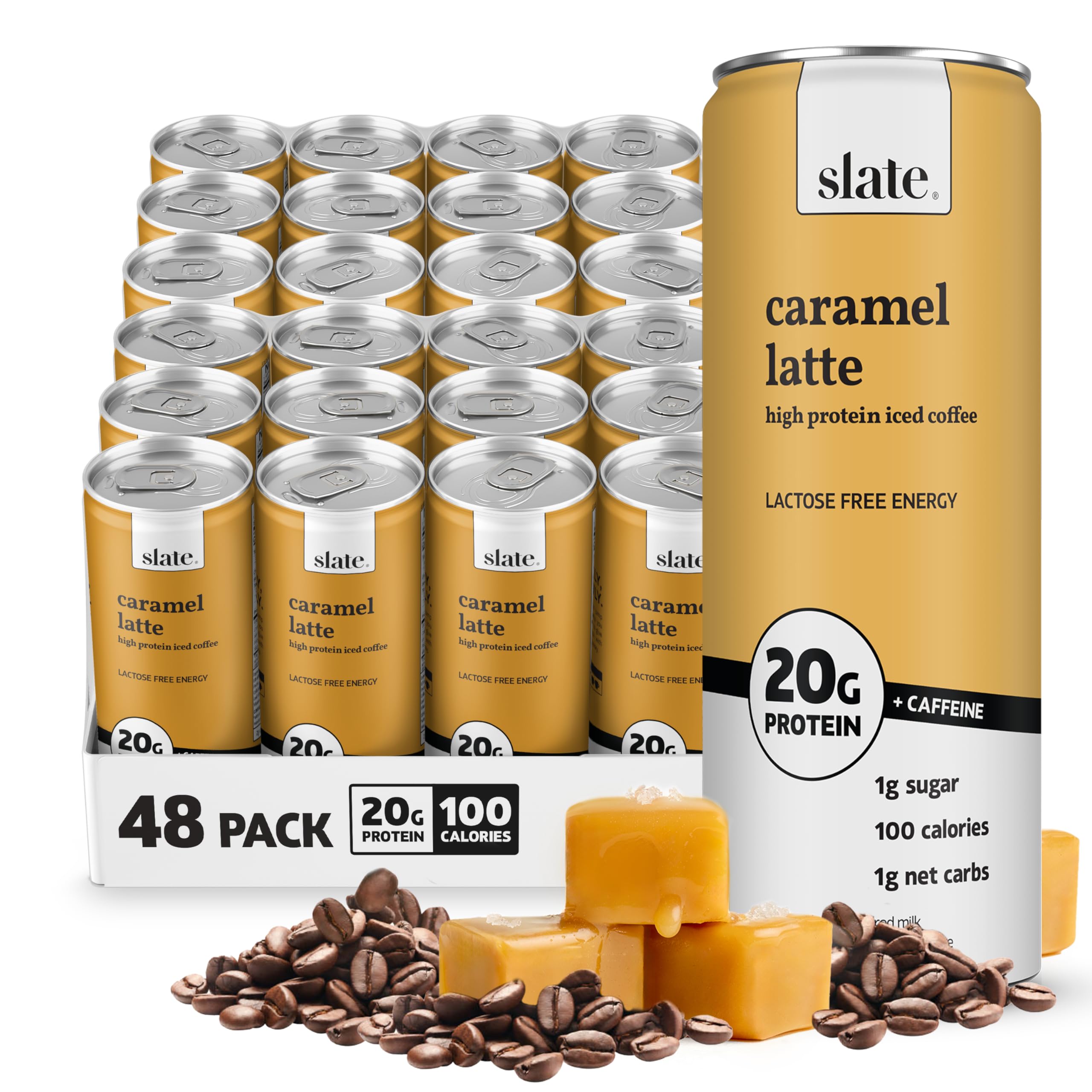 Slate Milk High Protein Milk Shake (Classic Chocolate) 12 Cans, 11 fl oz | Lactose Free - 20g Protein - 1g Sugar - 100 Calories - 2g Net Carbs - No Added Sugar - Natural, Breakfast Boost, Post Workout