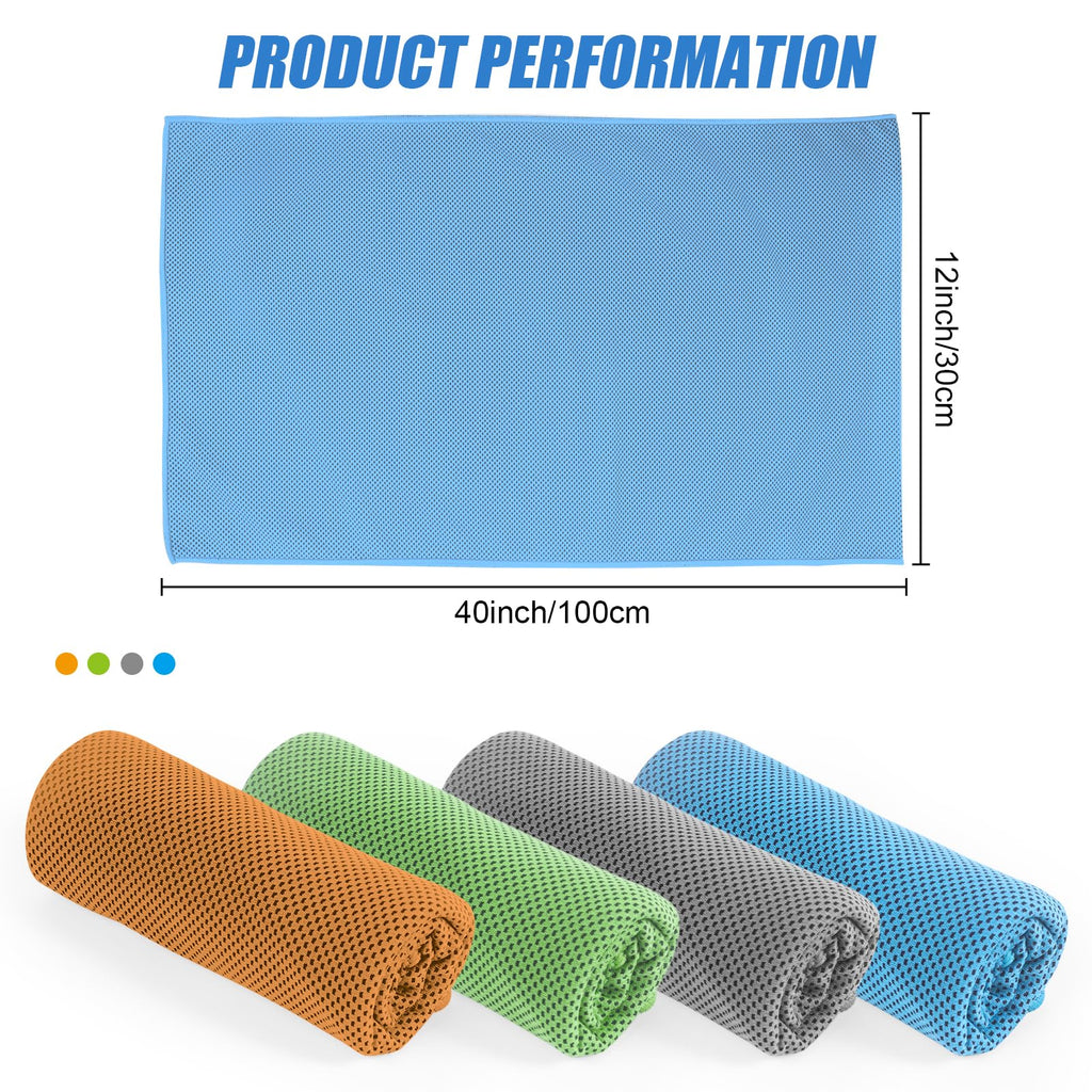 4 Pack Cooling Towel for Gym Fitness Yoga Hiking,Hot Weather Cool Towels Cloth Rags Wrap for Neck Face(4 Pack-02)