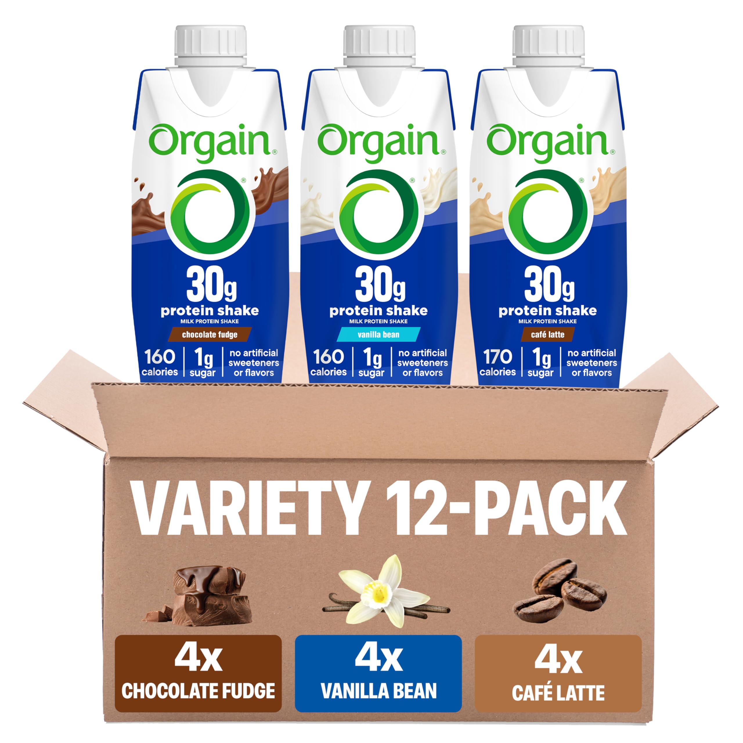 Orgain 30g High Protein Shake, Dairy Isolate Milk Protein, Chocolate Fudge, 5g BCAAs, 1g Sugar Per Serving, Meal Replacement, Ready to Drink, Keto Friendly, Gluten-Free 11 Fl Oz (Pack of 12)