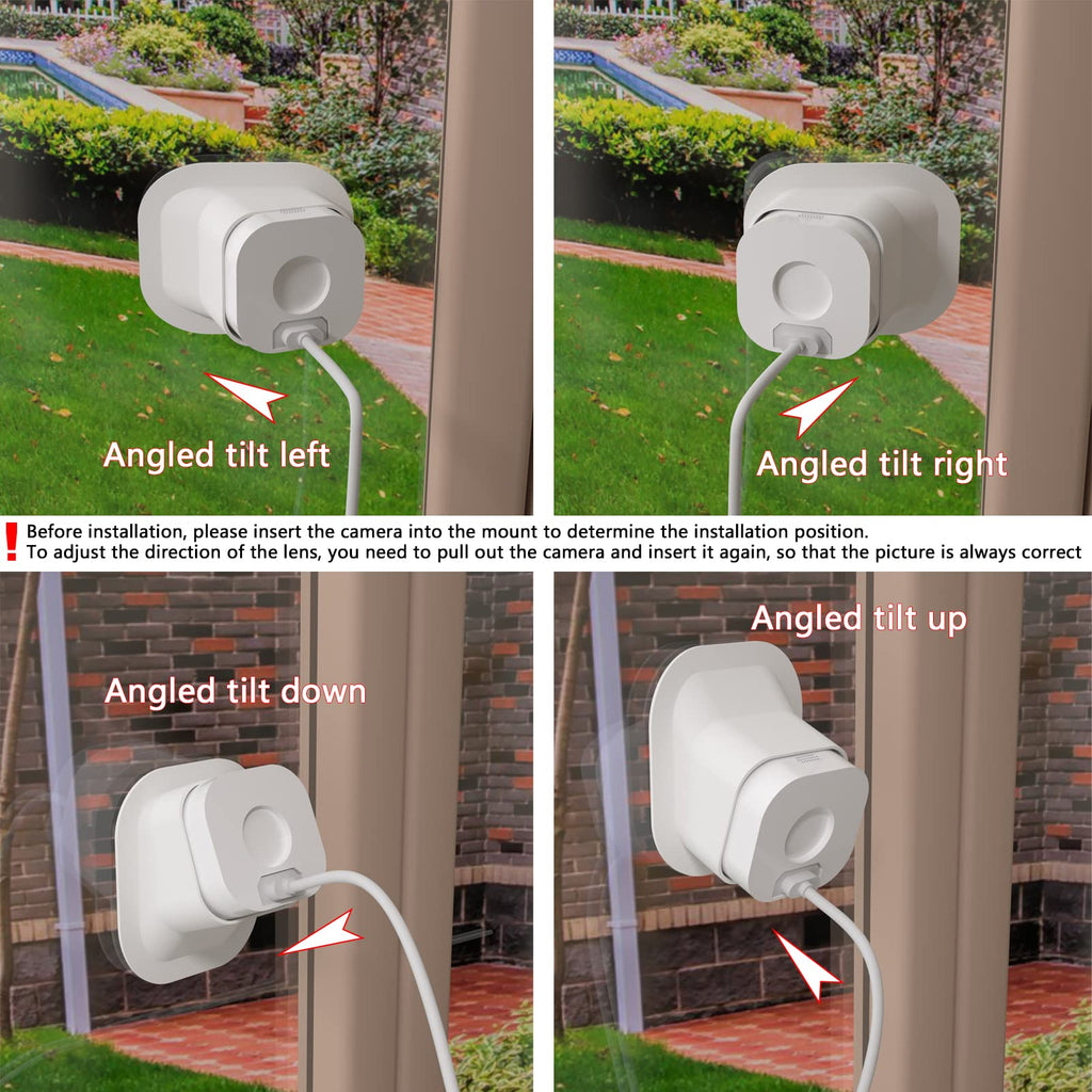 Teccle 2 Pack Angled Window Mount for Blink Mini Camera, 20 Degrees Tilt (Up/Down/Left/Right) (Not Compatible with Blink mini 2)