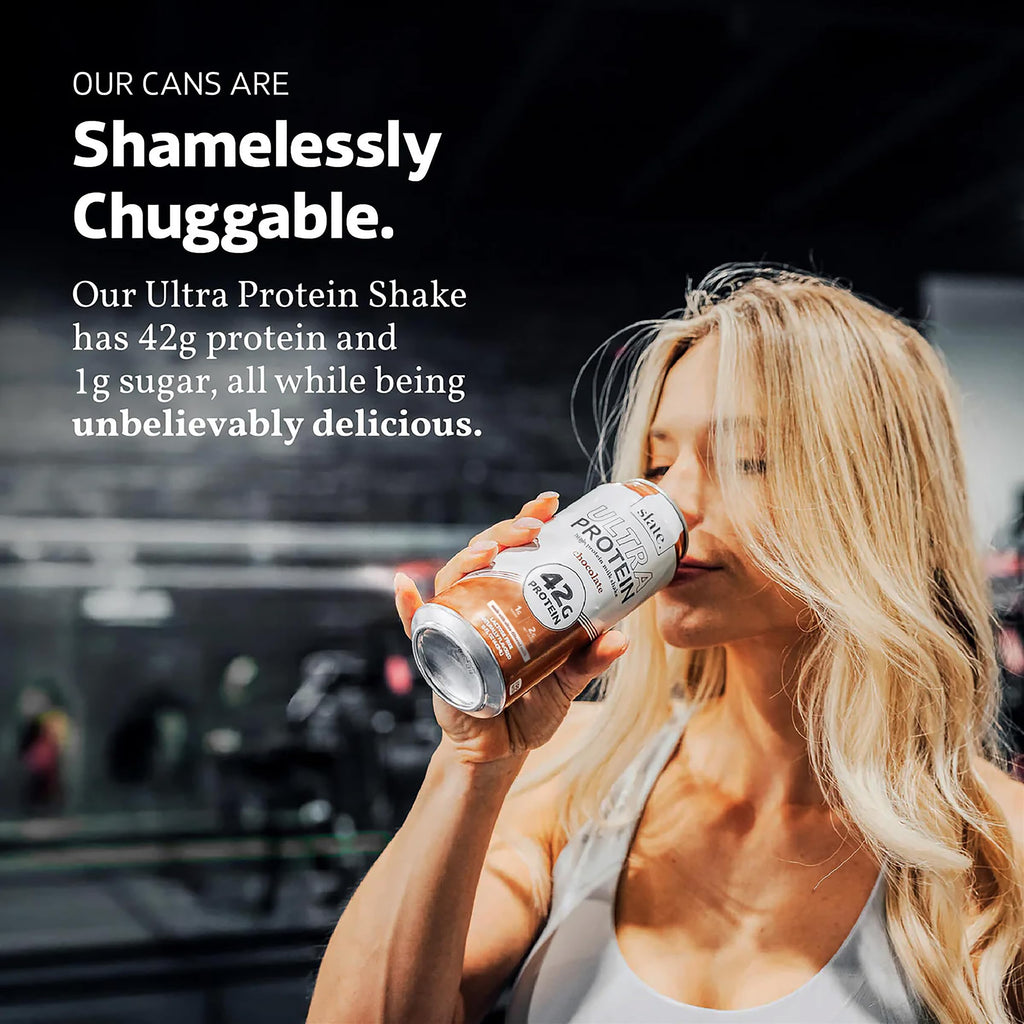Slate Milk - Ultra Protein Shake - Vanilla - 42g Protein, 1g Sugar, 180 Calories, 1g Net Carbs - Lactose Free, No Added Sugar - Made with Ultra Filtered Milk - Breakfast Boost, Post Workout - 15 fl oz, 12 Cans