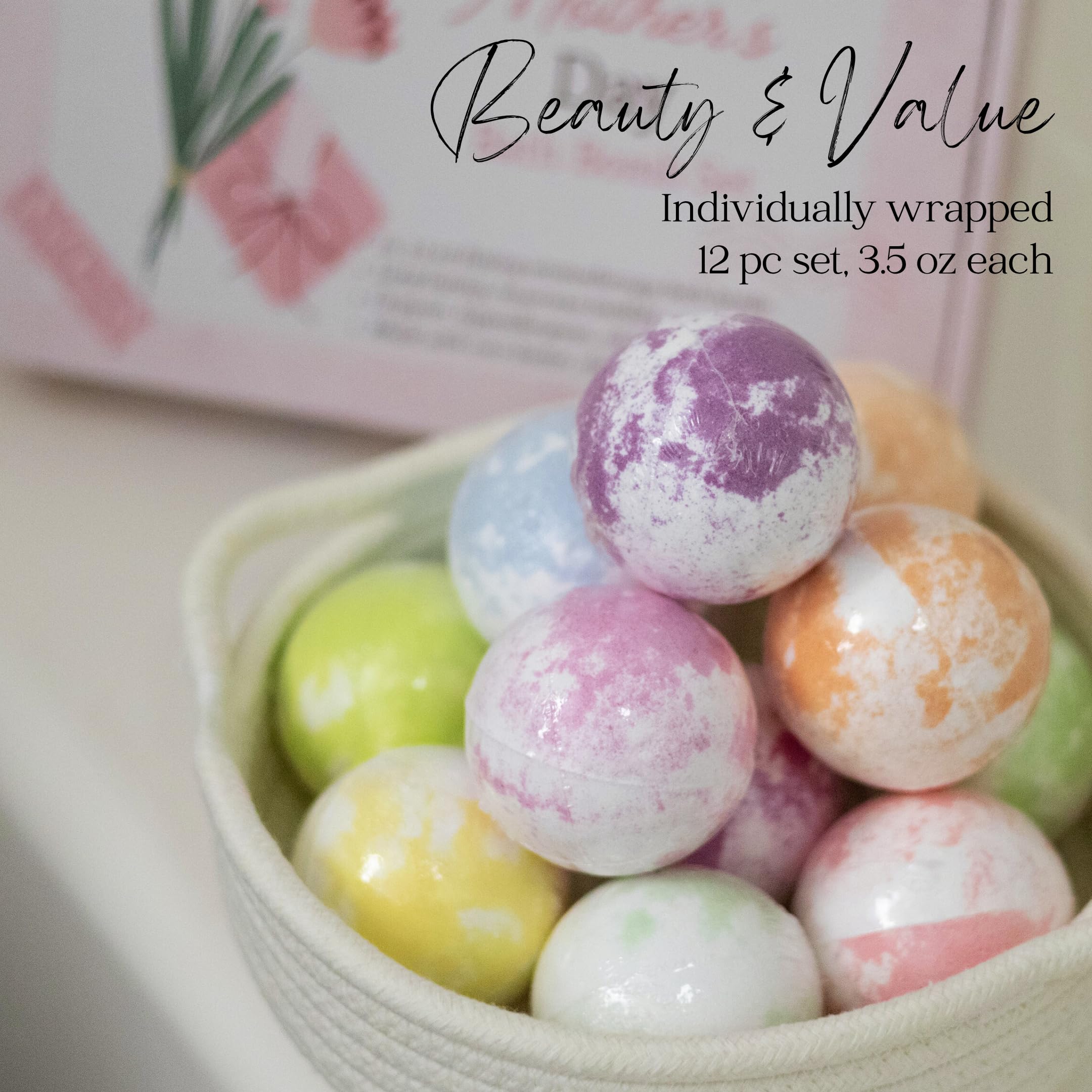 EvolutionUSA Refresh Bath Bombs for Women & Kids – 24 Bath Bombs Mini Sized, Organic Bathbomb Set, Women & Kids Bath Fizz, Luxury Gift for Mother’s Day, Easter, Valentines, Birthday or Self Care