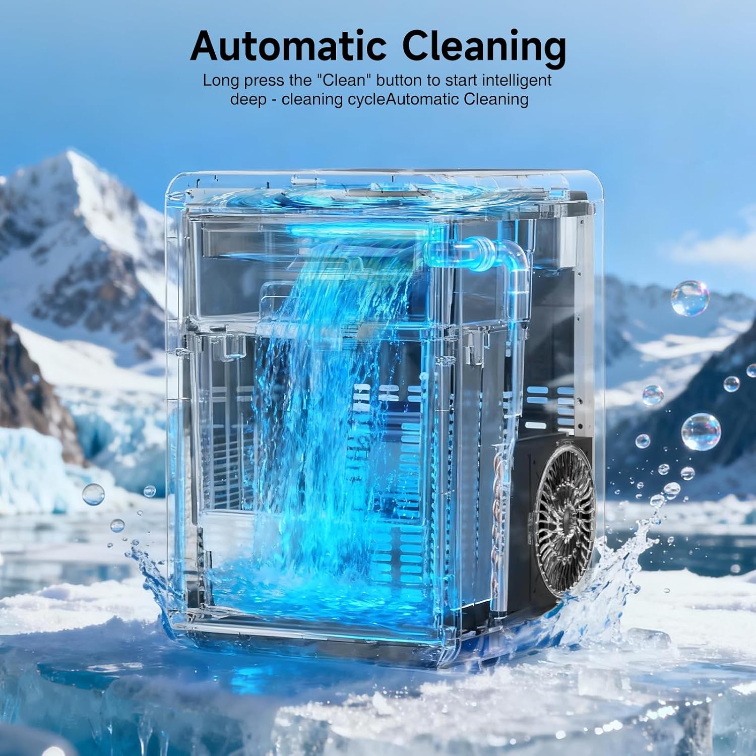 Nugget Ice Maker Countertop, 45Lbs/24H Pebble Ice Maker with Water Tank, Soft Chewable Pellet Ice Machine with Self-Cleaning for Kitchens/Home/Office