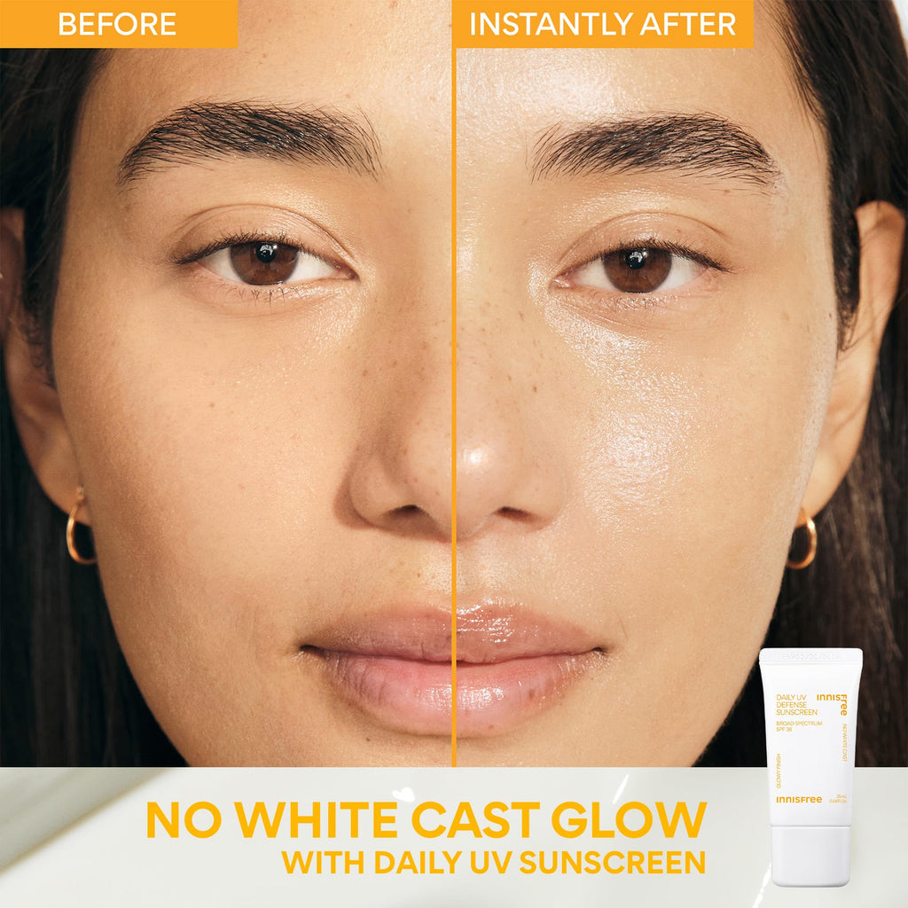 innisfree Daily UV Defense SPF 50+ PA++++ Korean Face & Body Sunscreen, Broad Spectrum, Invisible Finish, No White Cast, Lightweight, Hydrating