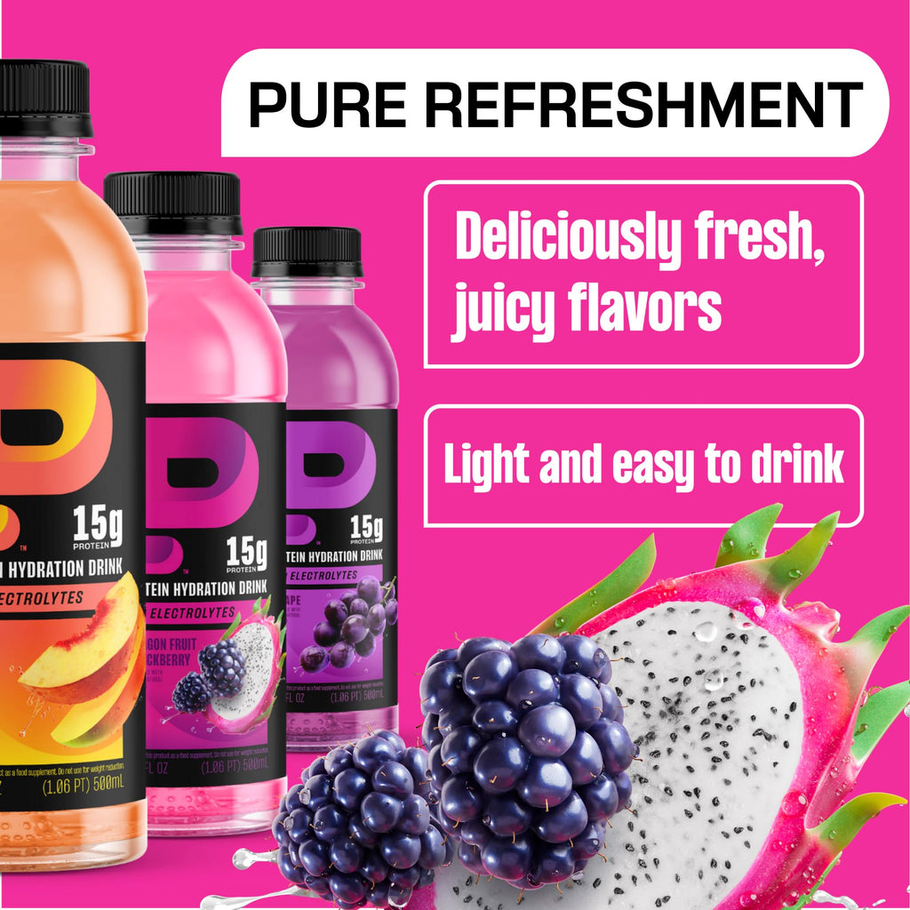 Protein2o 15g Whey Protein Infused Water, Peach Mango, 16.9 Oz Bottle (Pack of 12)