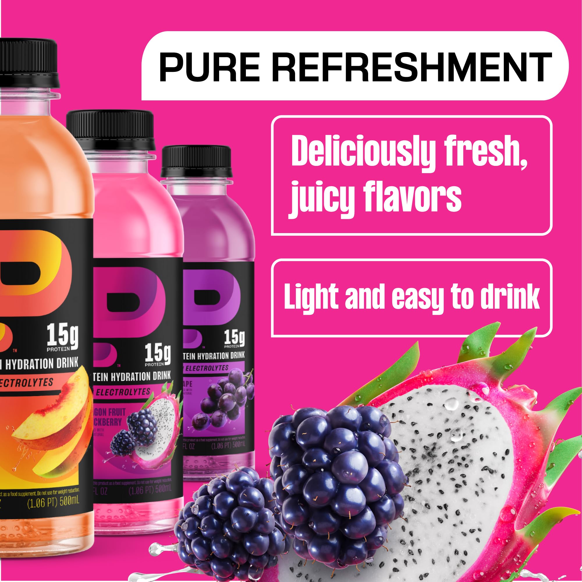 Protein2o 15g Whey Protein Infused Water, Peach Mango, 16.9 Oz Bottle (Pack of 12)