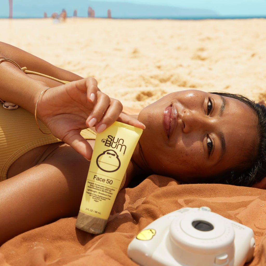 Sun Bum Original SPF 50 Sunscreen Face Lotion - Broad Spectrum Moisturizing Facial Sunscreen with Vitamin E - Travel Size - 3 oz