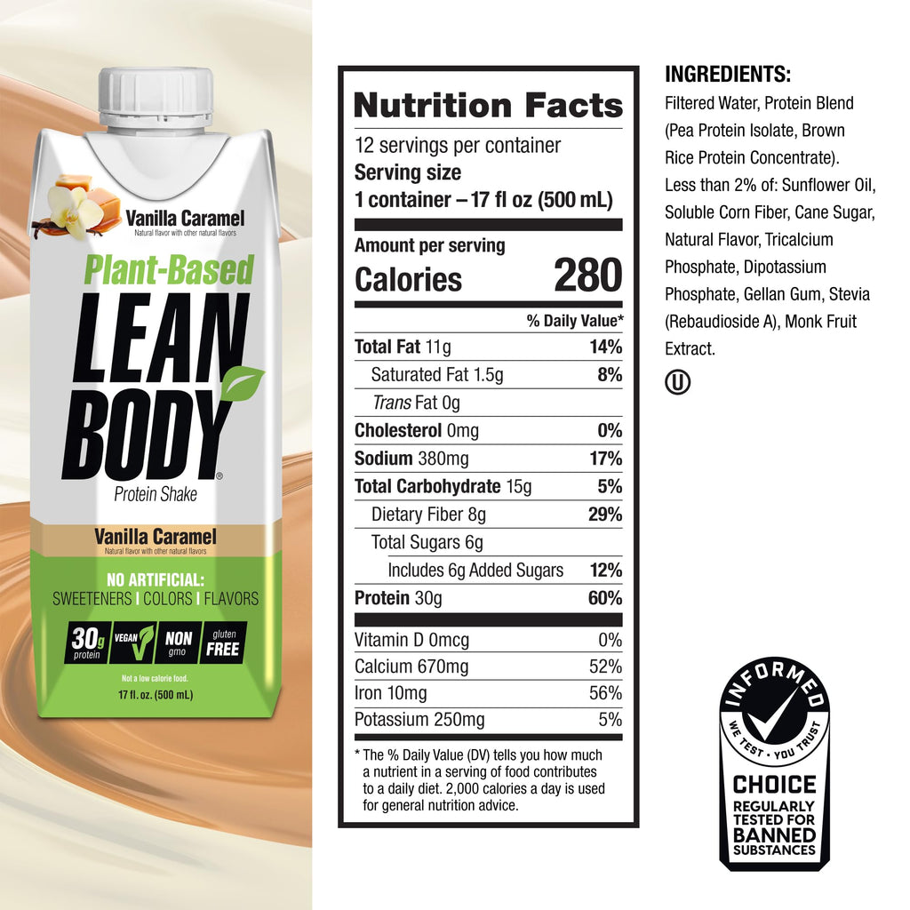 Labrada Lean Body Ready-to-Drink Chocolate Protein Shake, 40g Protein, Whey Blend, 0 Sugar, Gluten Free, 22 Vitamins & Minerals, LABRADA, 17 Fl Oz (Pack of 12)
