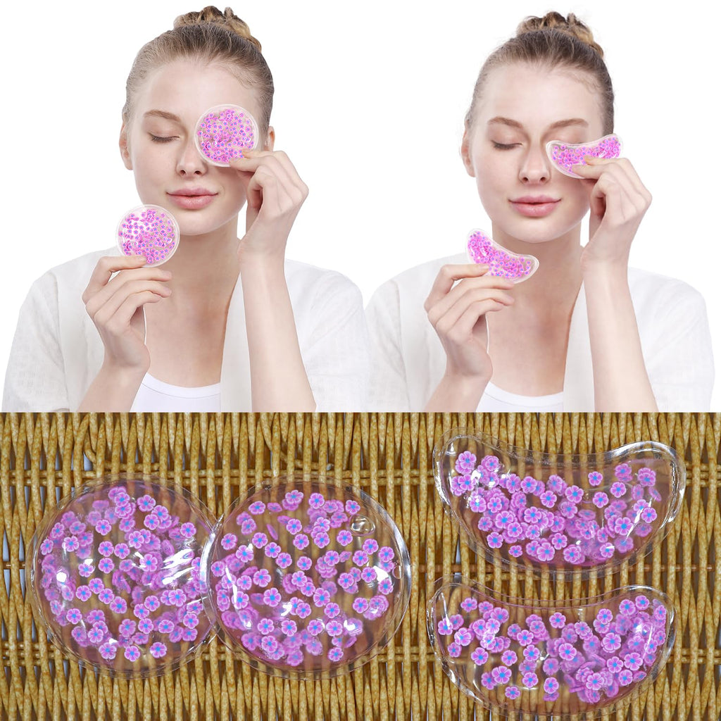 4PCS Gel Eye Ice Pack Set Reusable, Cold and Hot Compress for Eyes, Ice Pack for Eyes, Cooling Eye Pads for Eye Strain, Swelling, Redness, Dark Circles, Puffy Eyes, and Eye Recovery Surgery.