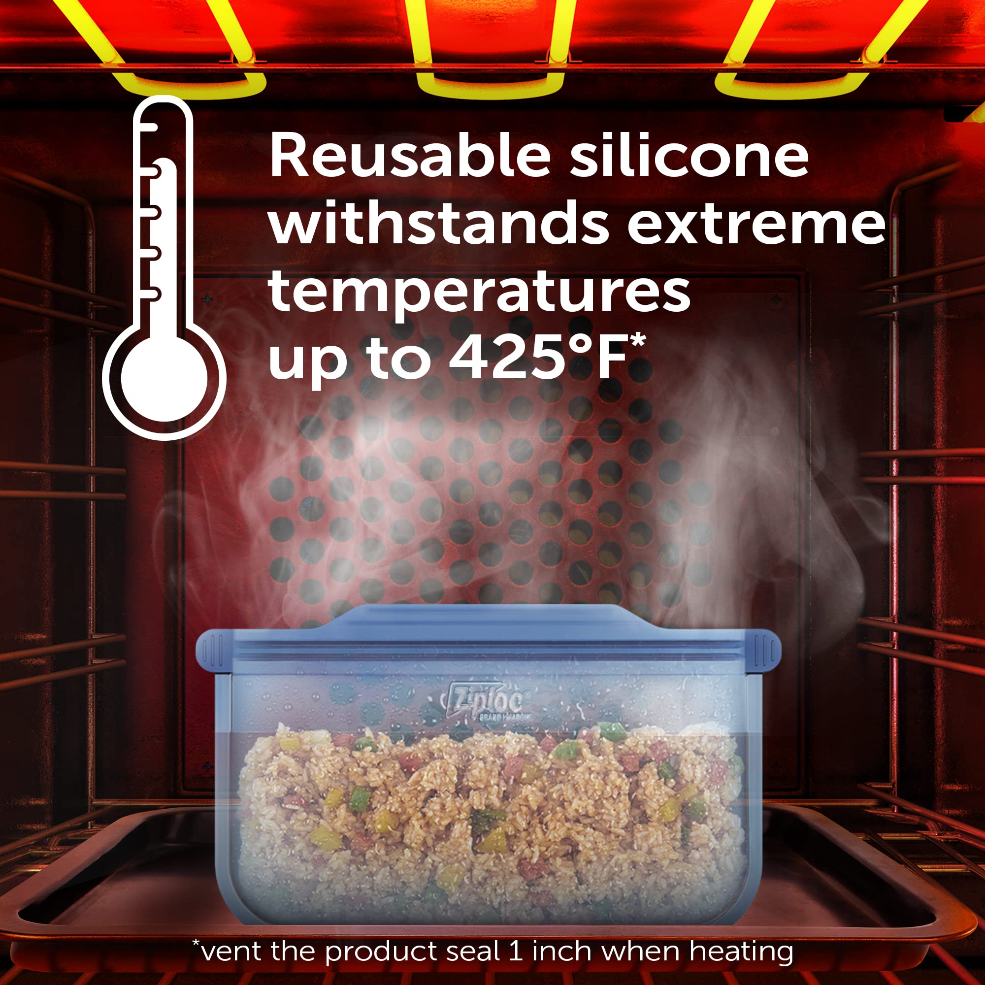 Ziploc Endurables Medium Pouch, 2 Cups, Reusable Silicone Bags and Food Storage Meal Prep Containers for Freezer, Oven, and Microwave, Dishwasher Safe, 2 Pack