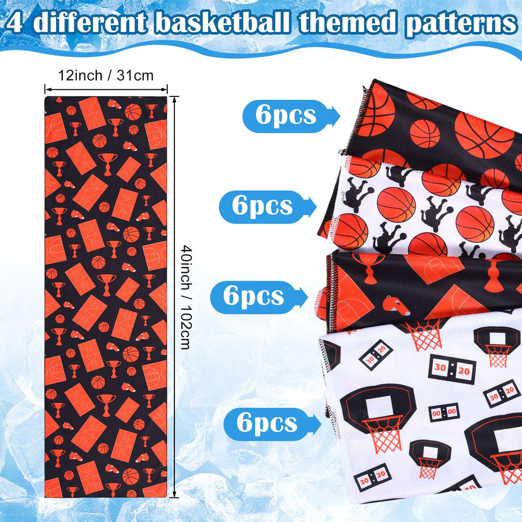 FuWeave 24 Pack Baseball Cooling Towel 40 x 12 Inch Breathable Sport Cooling Towel Microfiber Fast Drying Baseball Team Gifts for Athletes Yoga Gym Camping Running