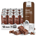 Slate Milk High Protein Milk Shake (Classic Chocolate) 12 Cans, 11 fl oz | Lactose Free - 20g Protein - 1g Sugar - 100 Calories - 2g Net Carbs - No Added Sugar - Natural, Breakfast Boost, Post Workout