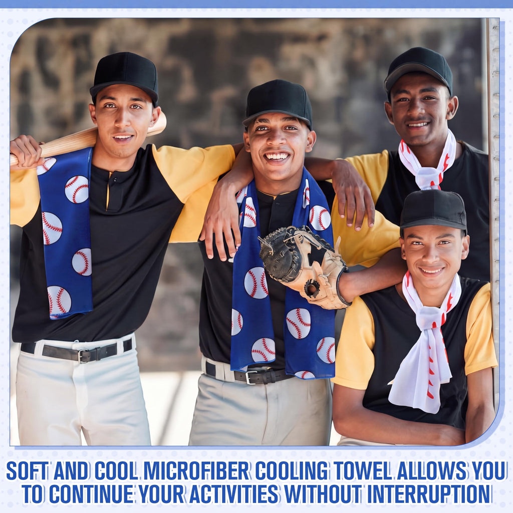 Mindsoft 12 Set Softball Cooling Towels for Sports Team Gifts with Carrying Pouch 30 x 9 Inch Softball Towels Bulk Microfiber Ice Cooling Rags for Birthday Party Favors Swag Bag Stuffers