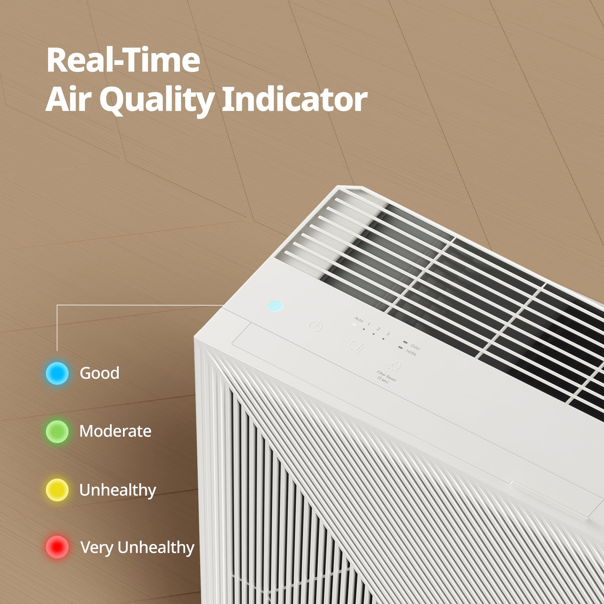 COWAY Air Purifiers for Home Bedroom up to 1,035ft² with HEPA Filter, Carbon Filter, Washable Filter for Smoke, Pollen, Dander, with Air Quality Monitor, Auto Mode, 3yr Warranty, Airmega 150 Green