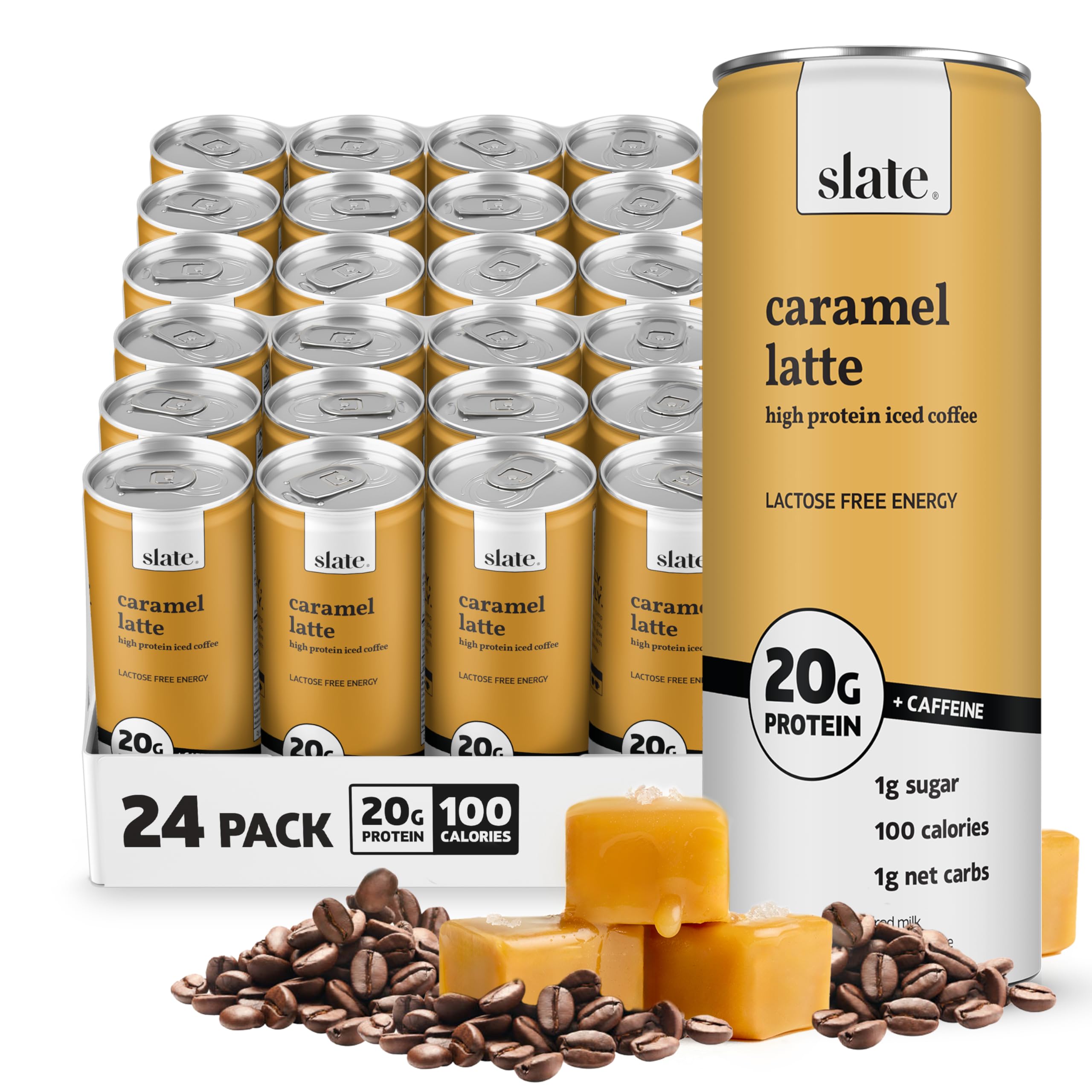 Slate Milk High Protein Milk Shake (Classic Chocolate) 12 Cans, 11 fl oz | Lactose Free - 20g Protein - 1g Sugar - 100 Calories - 2g Net Carbs - No Added Sugar - Natural, Breakfast Boost, Post Workout