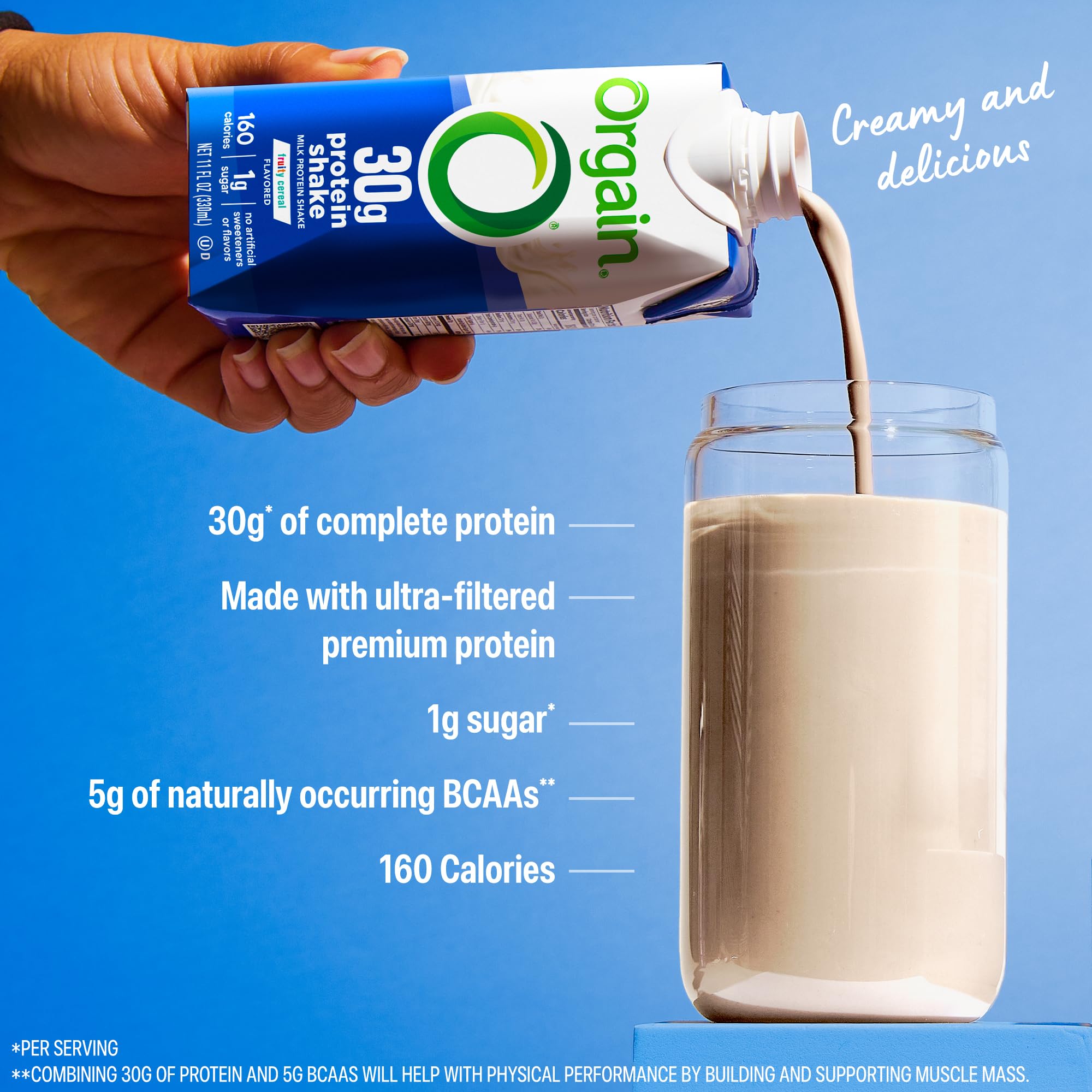 Orgain 30g High Protein Shake, Dairy Isolate Milk Protein, Chocolate Fudge, 5g BCAAs, 1g Sugar Per Serving, Meal Replacement, Ready to Drink, Keto Friendly, Gluten-Free 11 Fl Oz (Pack of 12)