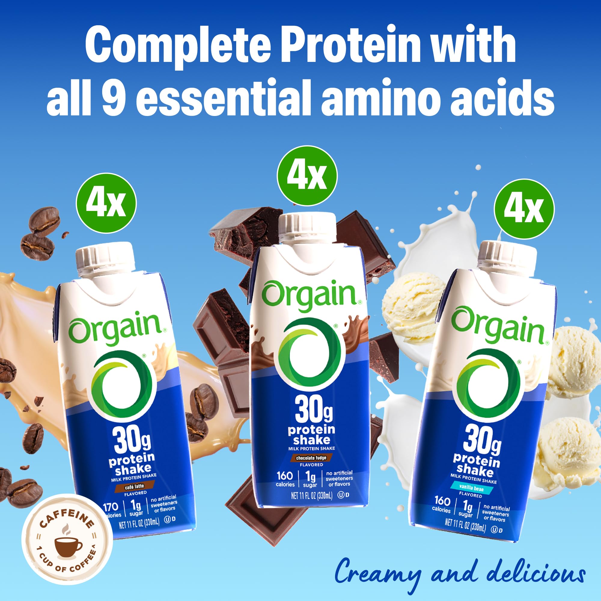 Orgain 30g High Protein Shake, Dairy Isolate Milk Protein, Chocolate Fudge, 5g BCAAs, 1g Sugar Per Serving, Meal Replacement, Ready to Drink, Keto Friendly, Gluten-Free 11 Fl Oz (Pack of 12)