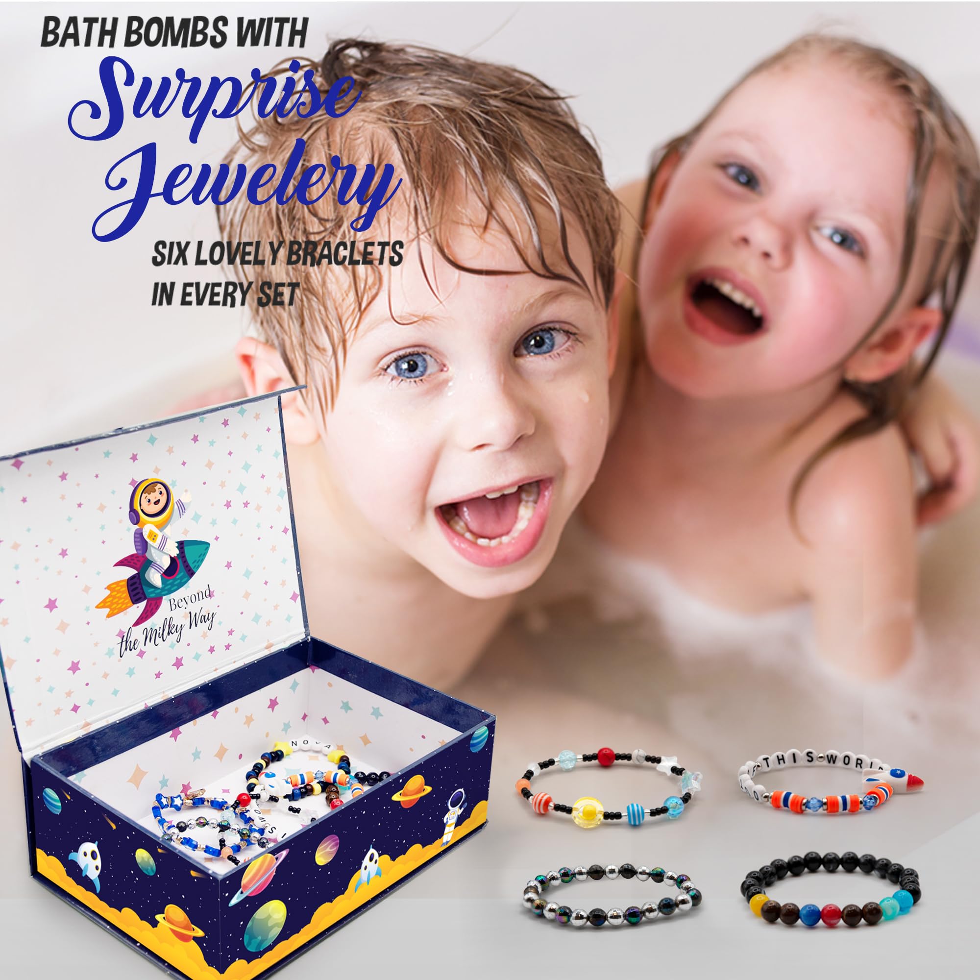 Bath Bombs for Kids with Surprise Inside - Organic, Gentle & Kid Friendly Bubble Bath Fizzies with Toys Inside. Spa Bath Fizz Balls Kit. Fizzy Balls w/Rich Bubbles, Birthday Gifts for Boys, Girls