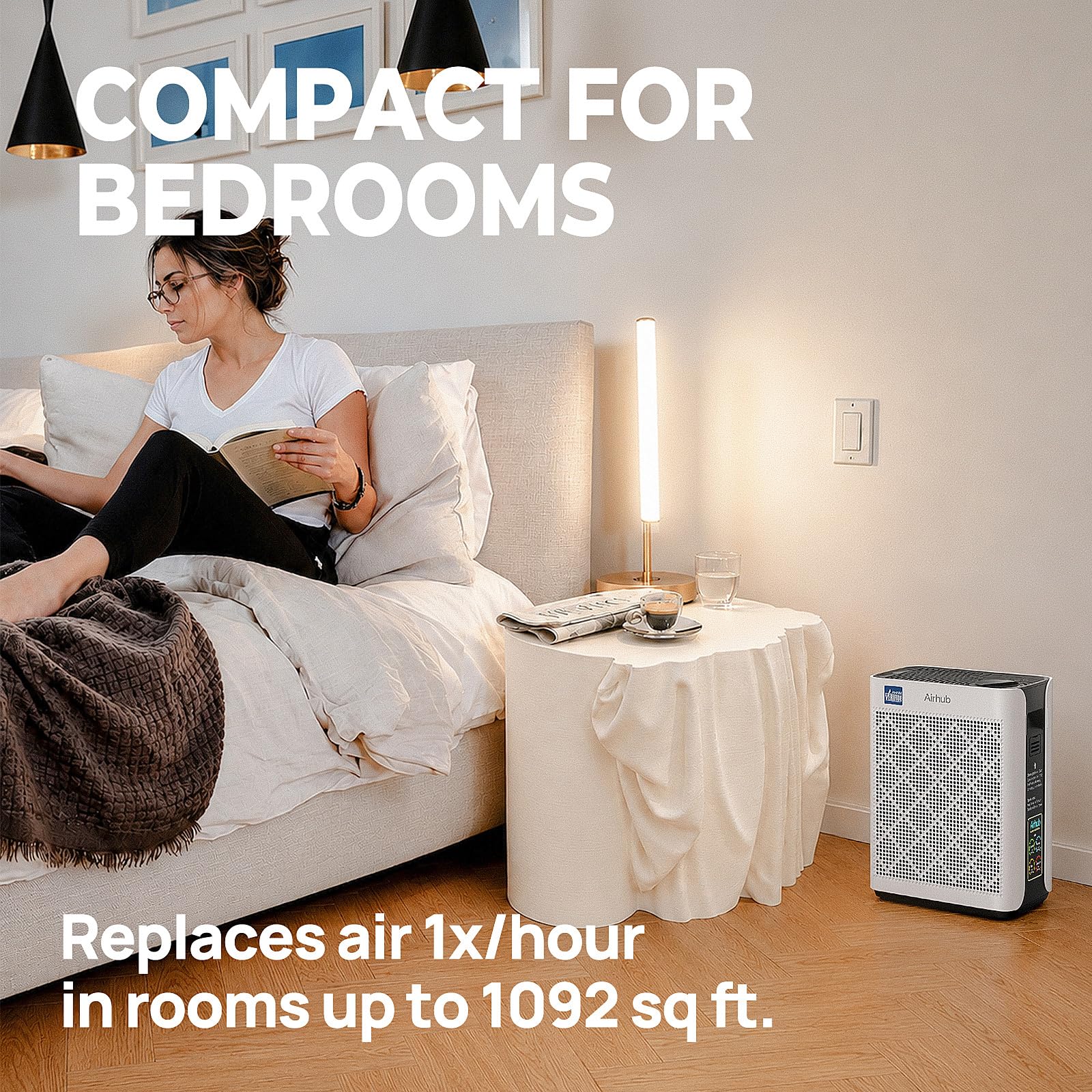 Air Purifiers for Home Large Room, AHAM Verified, HEPA Filter with Activated Carbon & Washable Pre-Filter, Quiet 20dB Sleep Mode, PM2.5 Air Quality Sensor, for Dust, Odor, Allergens & Pets