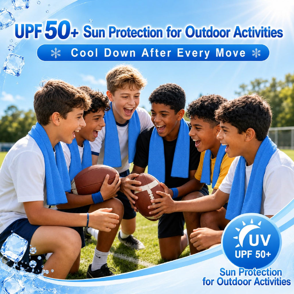 BobbleT Kids PVA Cooling Towels 4 Pack (30"x9") - Mini Instant Ice Cooling Towels for Neck & Face with UPF 50+ Sun Protection, Reusable Summer Heat Relief for Outdoor Activities, Pink