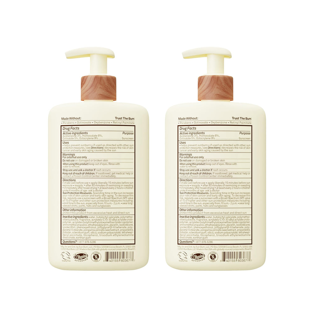 Sun Bum Daily SPF 50 Sunscreen Body Lotion - Broad Spectrum Moisturizing Sunscreen with Vitamin E - Vegan and Hawaii 104 Act Compliant (Without Octinoxate & Oxybenzone) - Dermatologist Tested - 8 oz