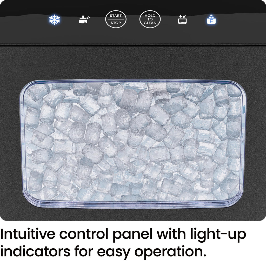 Iceman Pebble Ice Machine, Countertop Nugget Ice Maker Produces Chewable Pellet Ice in 20 Minutes, Makes 33lbs/Day, with One-Touch Cleaning Function and Ice Scoop/Basket Included – Stainless Steel