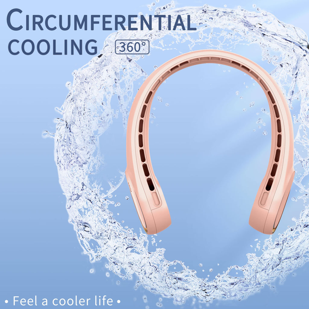 FrSara Neck Fan, Portable Personal Fan Strong Wind, 4000mAh, Air Volume,360° Cooling, No Hair Twisting, Air Volume On 2 Sides, Non-Slip, Quick Charge, Long Use Time, Gift for Women, Men, Birthday