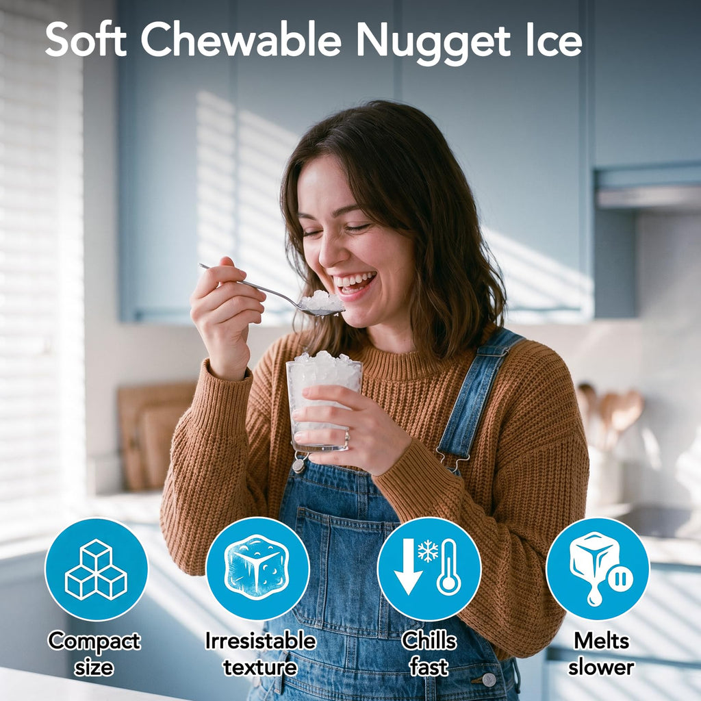 COWSAR Ice Maker Countertop, Portable Ice Machine with Self-Cleaning, 26.5 lbs/24Hrs, 8 Ice Cubes in 6 Mins, Ice Basket and Scoop, Ideal for Home, Kitchen, Bar, Camping