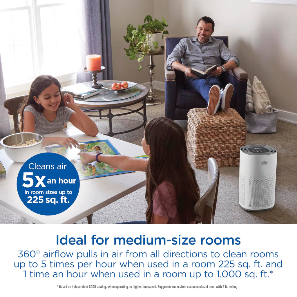 Clorox Medium Room Air Purifiers for Bedroom Home, True HEPA Filter