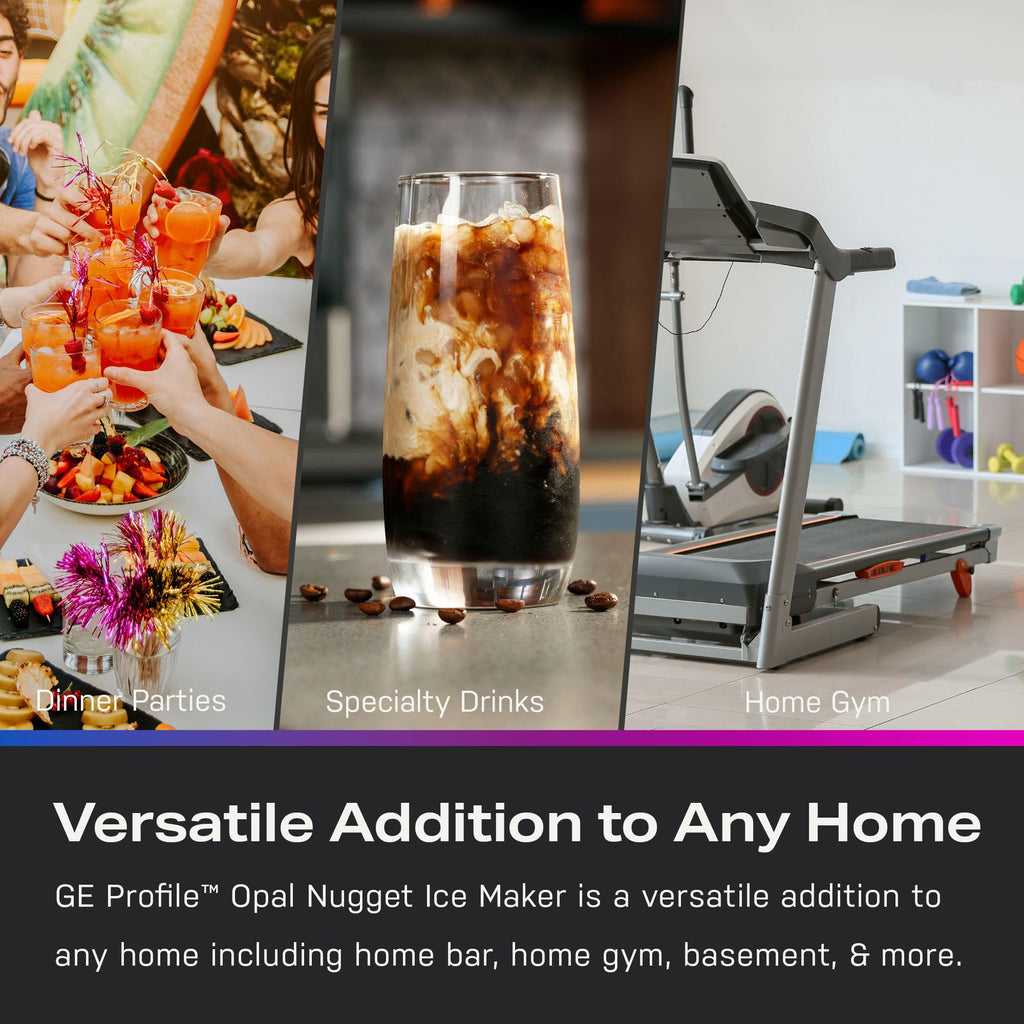 GE Profile Opal 2.0 | Countertop Nugget Ice Maker | Ice Machine with WiFi Connectivity | Smart Home Kitchen Essentials | Black Stainless