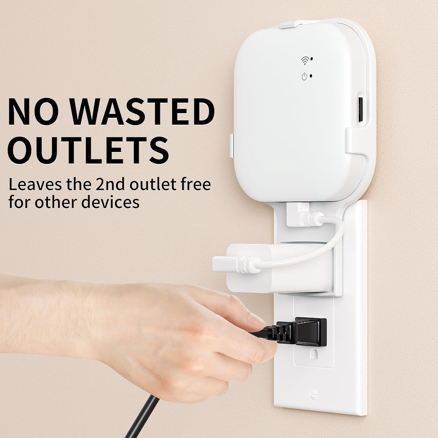 Outlet Mount for All-New Sync Module, Compatible with Blink Sync Module Core/2/XR, Space-Saving & No-Drill Bracket for Blink Indoor Outdoor Security Camera, with Short Cables (1Pack)