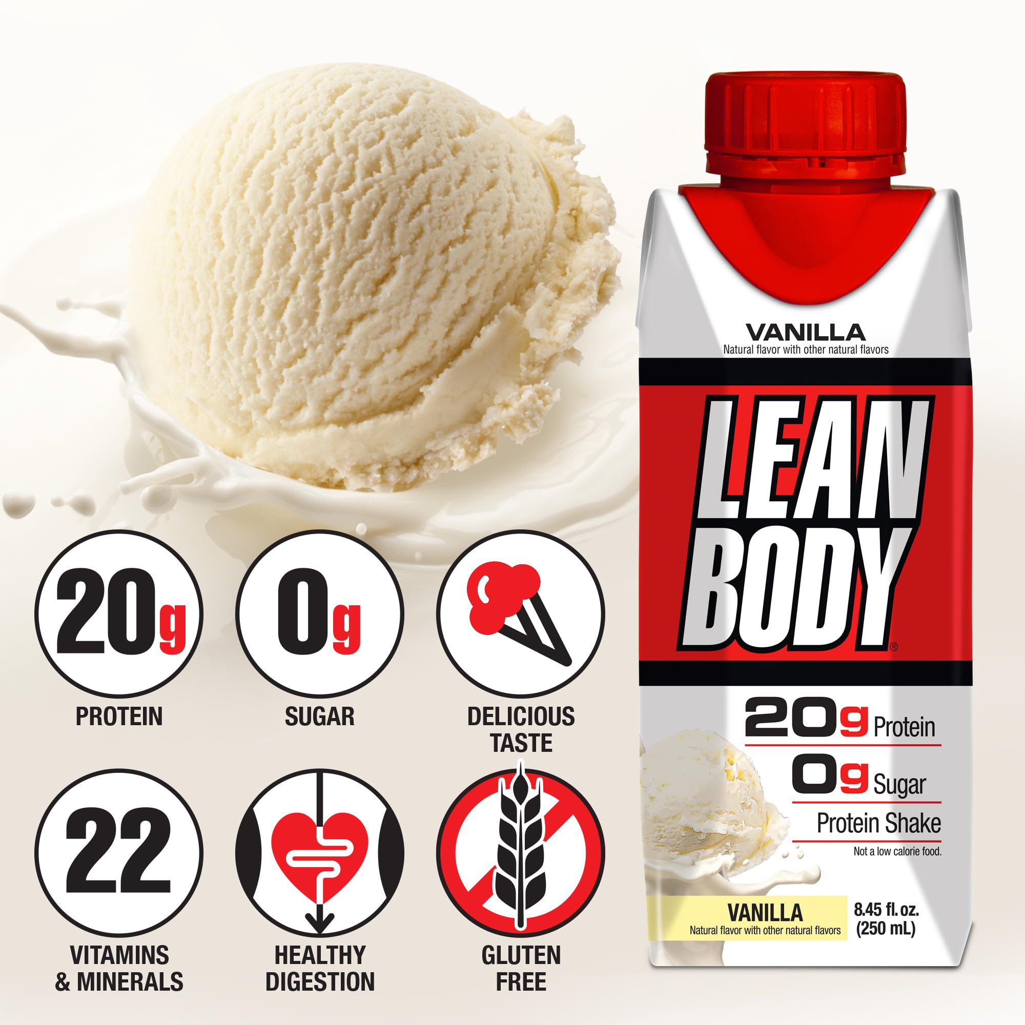 Labrada Lean Body Ready-to-Drink Chocolate Protein Shake, 40g Protein, Whey Blend, 0 Sugar, Gluten Free, 22 Vitamins & Minerals, LABRADA, 17 Fl Oz (Pack of 12)