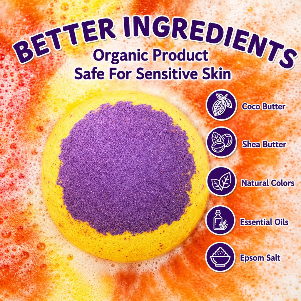EvolutionUSA Refresh Bath Bombs for Women & Kids – 24 Bath Bombs Mini Sized, Organic Bathbomb Set, Women & Kids Bath Fizz, Luxury Gift for Mother’s Day, Easter, Valentines, Birthday or Self Care