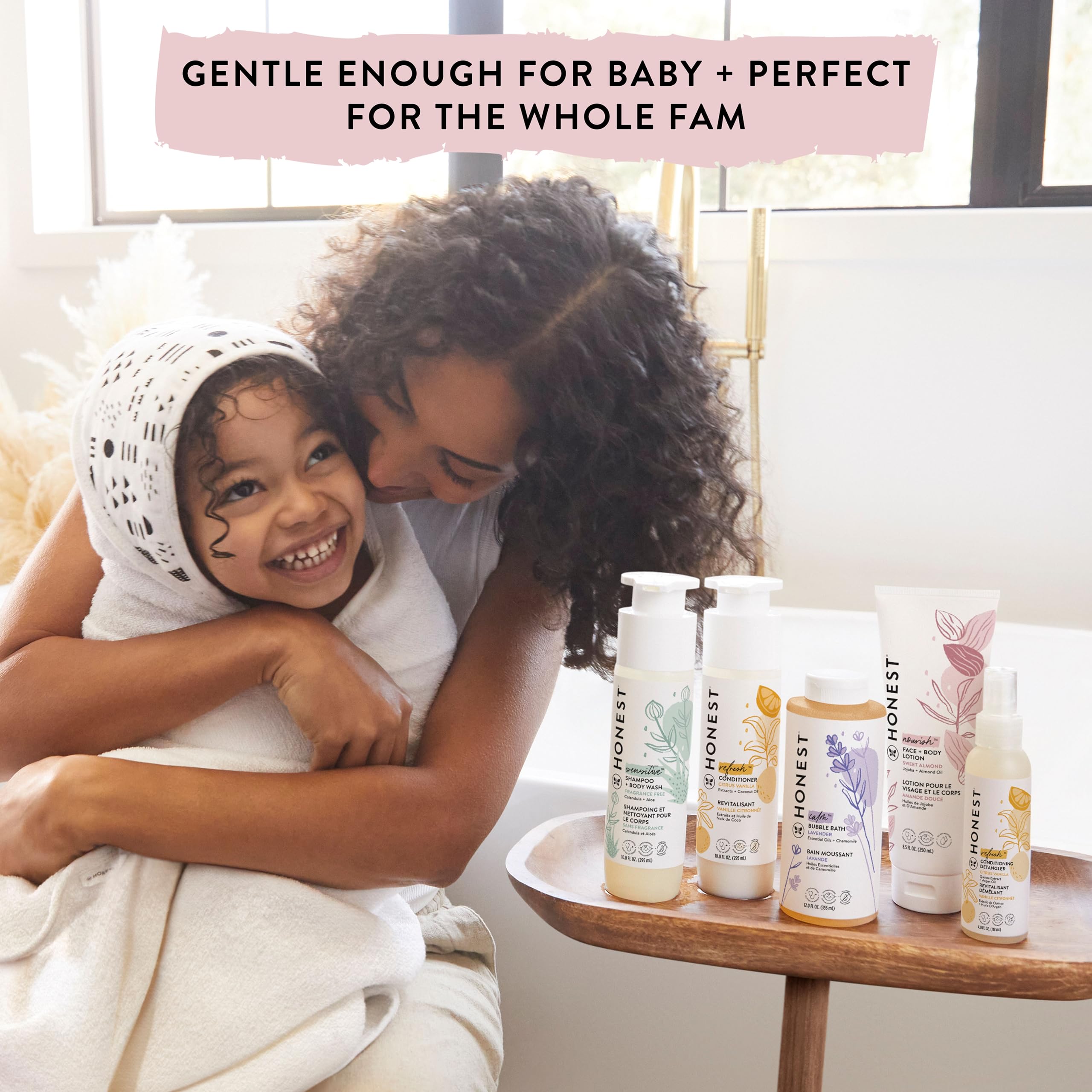 The Honest Company Foaming Bubble Bath & Baby Wash, Tear-Free, Hypoallergenic, Natural Formula, Lavender Calm Scent, 12 fl oz