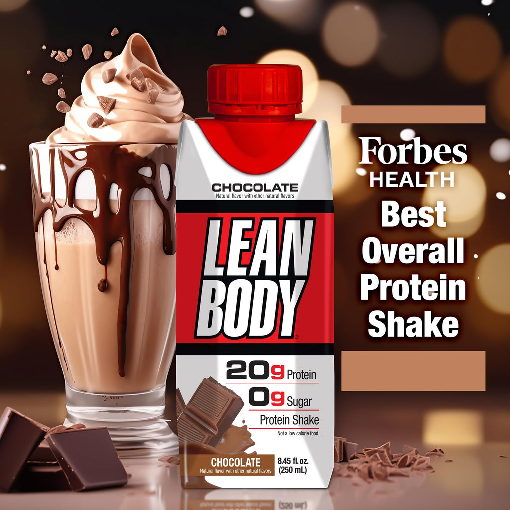 Labrada Lean Body Ready-to-Drink Chocolate Protein Shake, 40g Protein, Whey Blend, 0 Sugar, Gluten Free, 22 Vitamins & Minerals, LABRADA, 17 Fl Oz (Pack of 12)