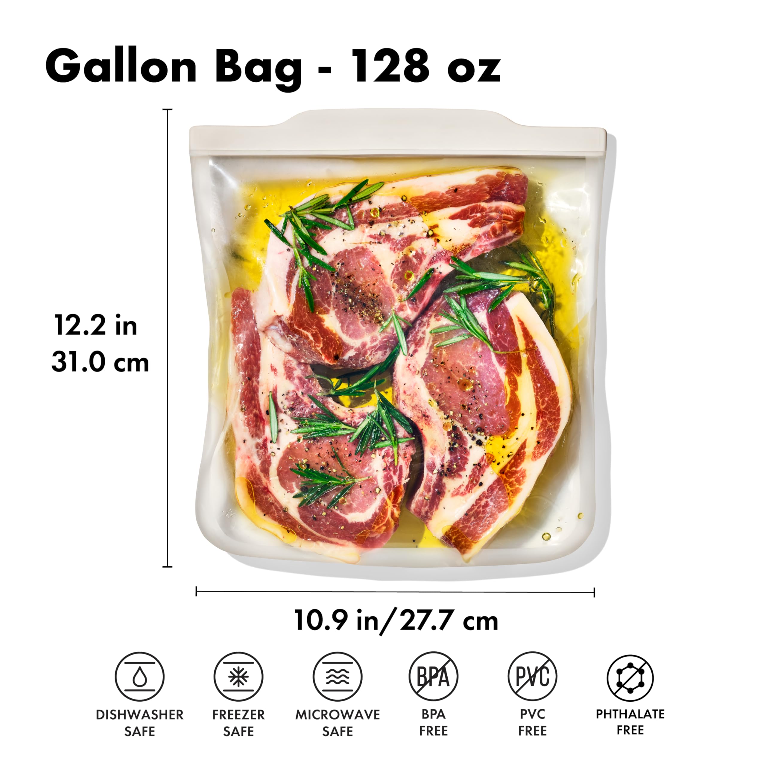 OXO Good Grips Silicone Reusable Bag – Stand-Up Snack (12 oz) – Oat