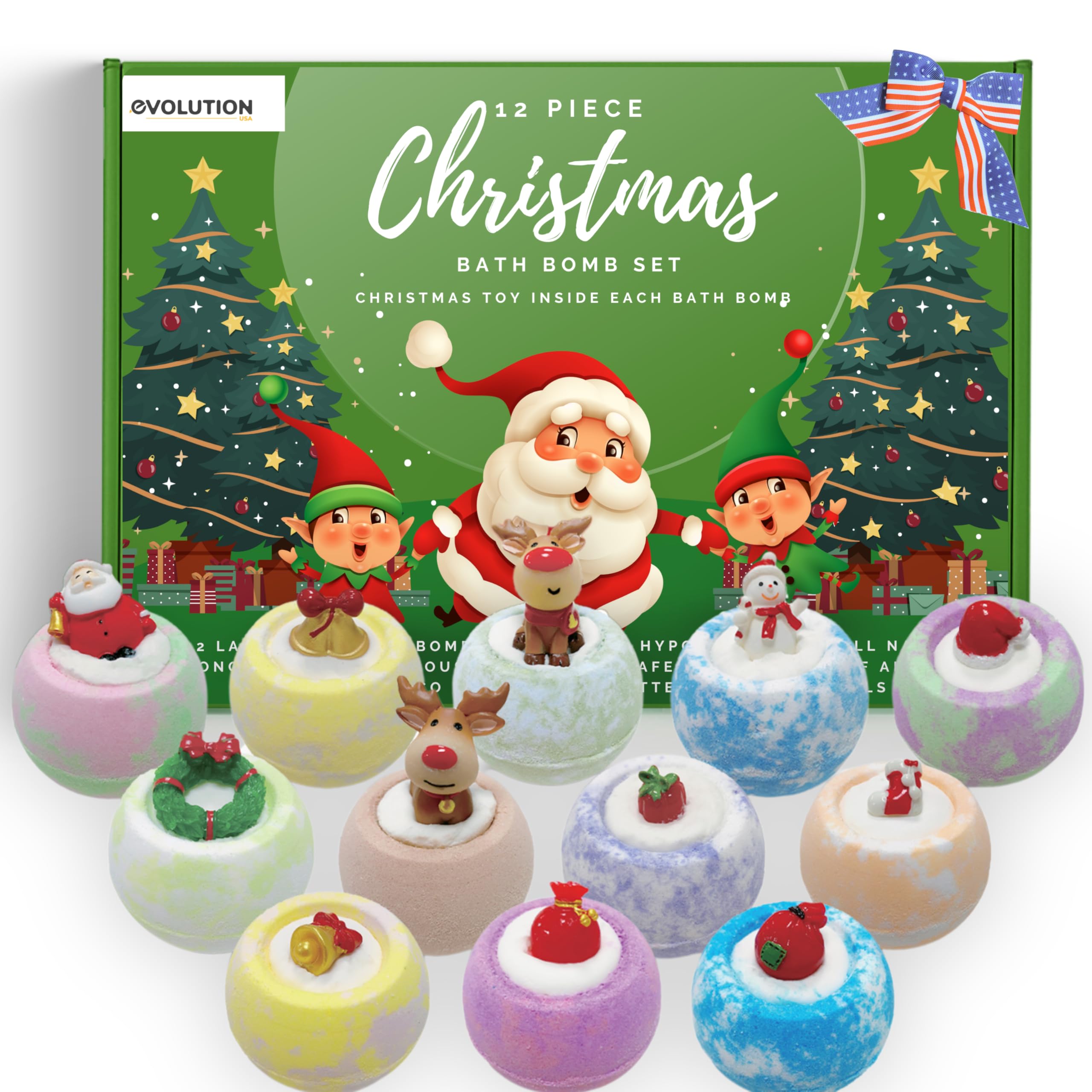 EvolutionUSA Refresh Bath Bombs for Women & Kids – 24 Bath Bombs Mini Sized, Organic Bathbomb Set, Women & Kids Bath Fizz, Luxury Gift for Mother’s Day, Easter, Valentines, Birthday or Self Care