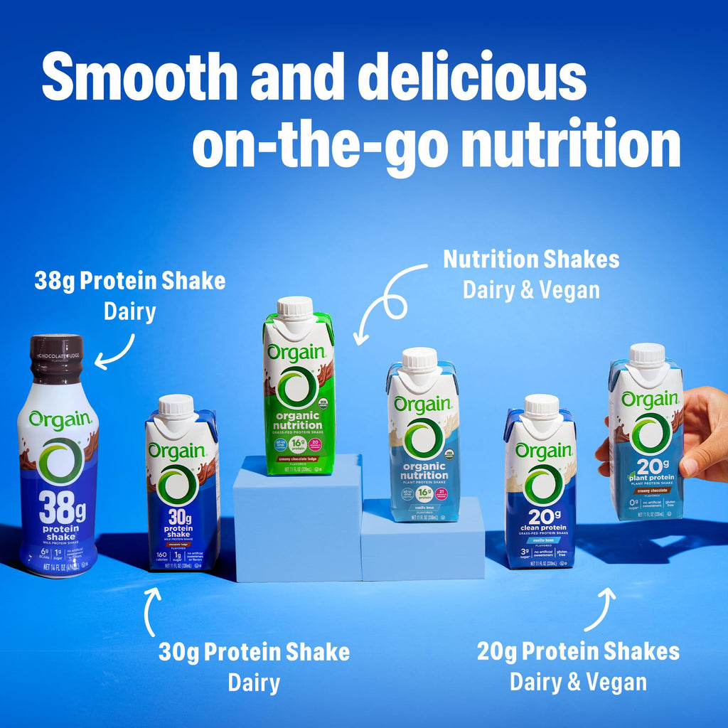 Orgain 30g High Protein Shake, Dairy Isolate Milk Protein, Chocolate Fudge, 5g BCAAs, 1g Sugar Per Serving, Meal Replacement, Ready to Drink, Keto Friendly, Gluten-Free 11 Fl Oz (Pack of 12)